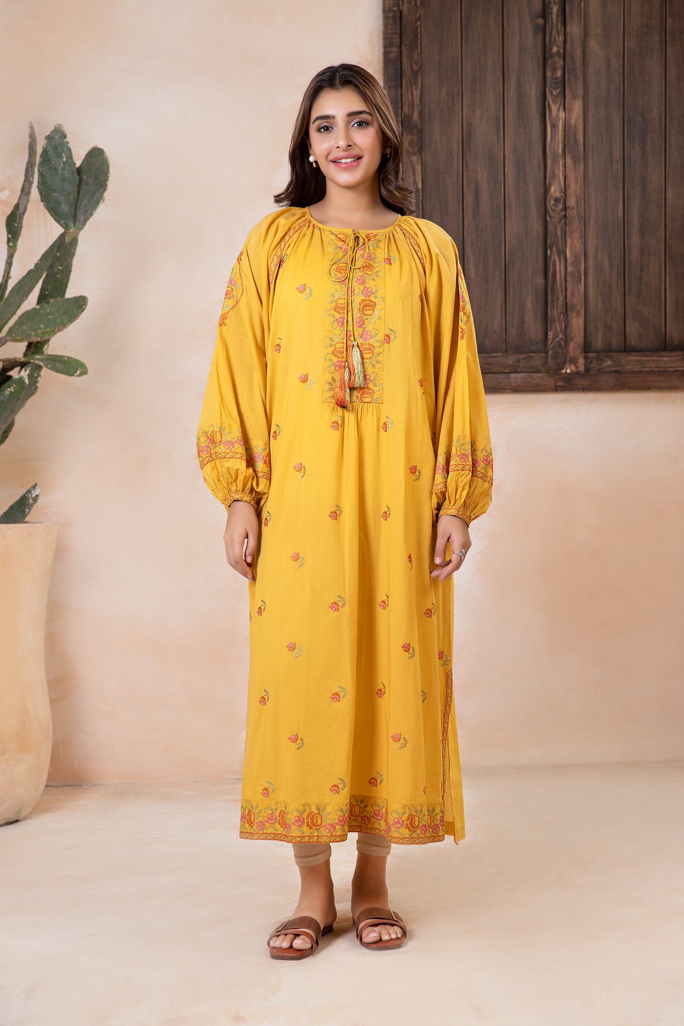 Embroidered Arabic Lawn Tunic | MB-EA24-41