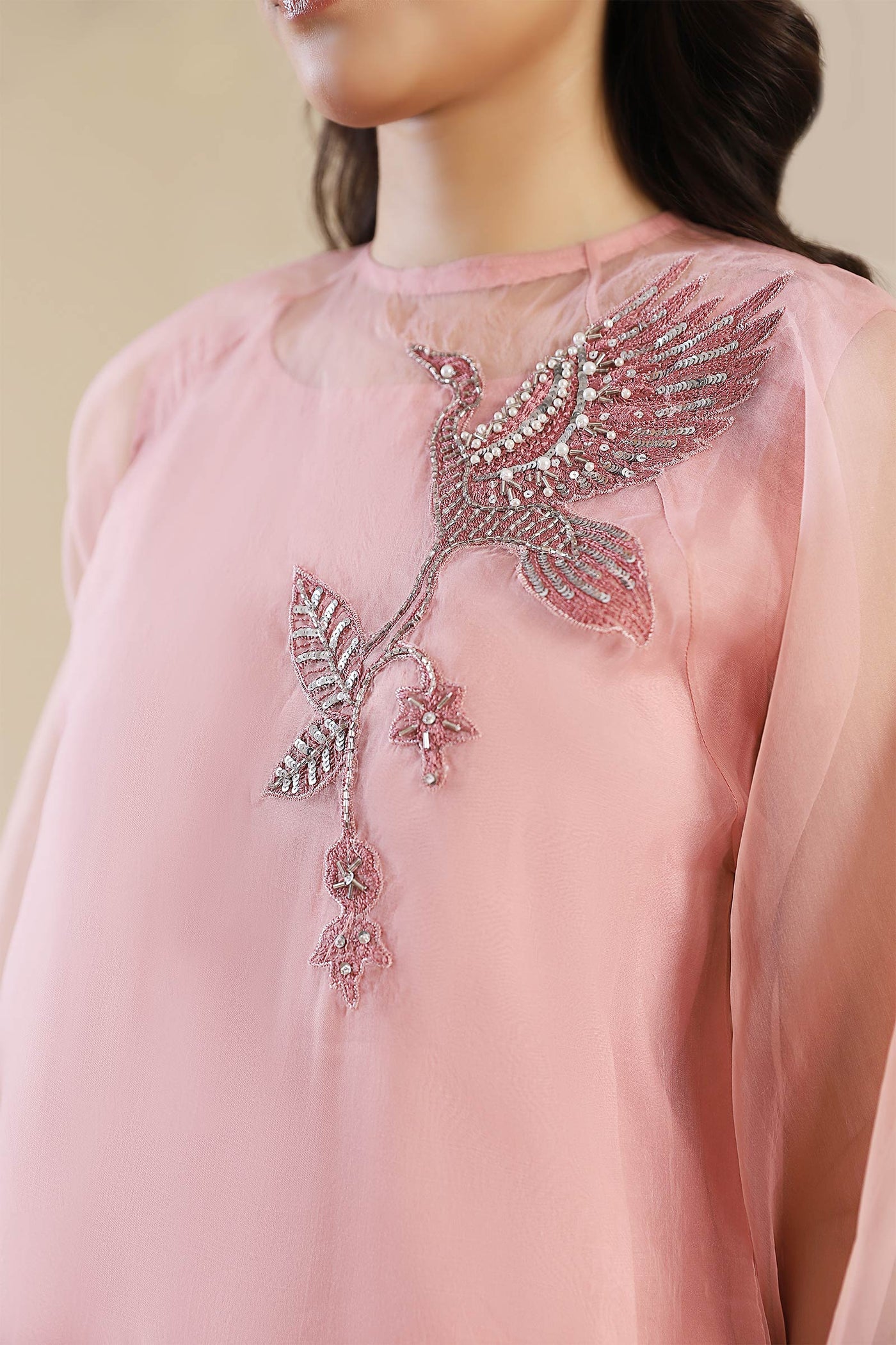 2 Piece Embroidered Poly Organza Suit | MB-F24-602