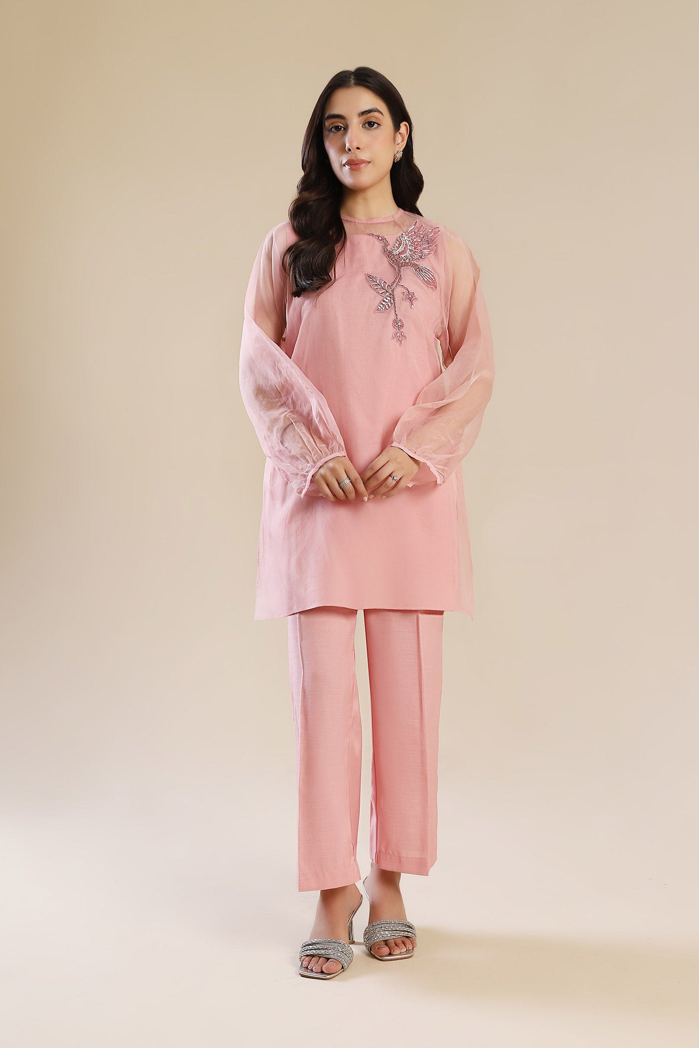 2 Piece Embroidered Poly Organza Suit | MB-F24-602