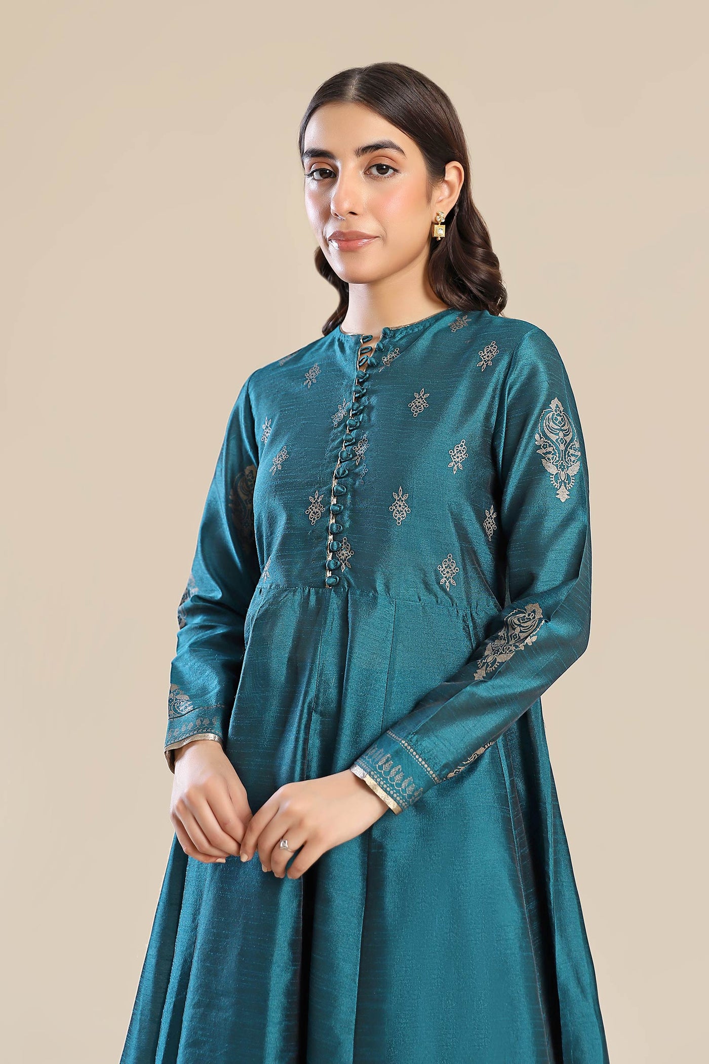 3 Pc Printed Raw Silk Suit | MB-F24-607