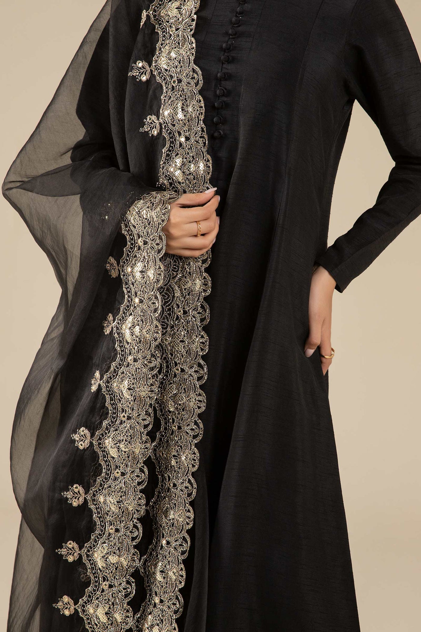 Embroidered Organza Dupatta | MB-FS25-63