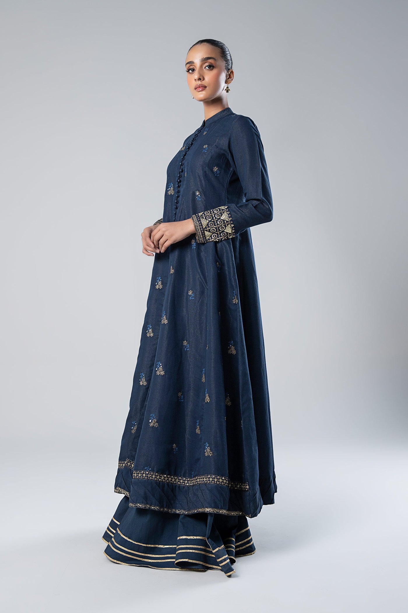 Embroidered Raw Silk Pishwas | MB-WF24-14