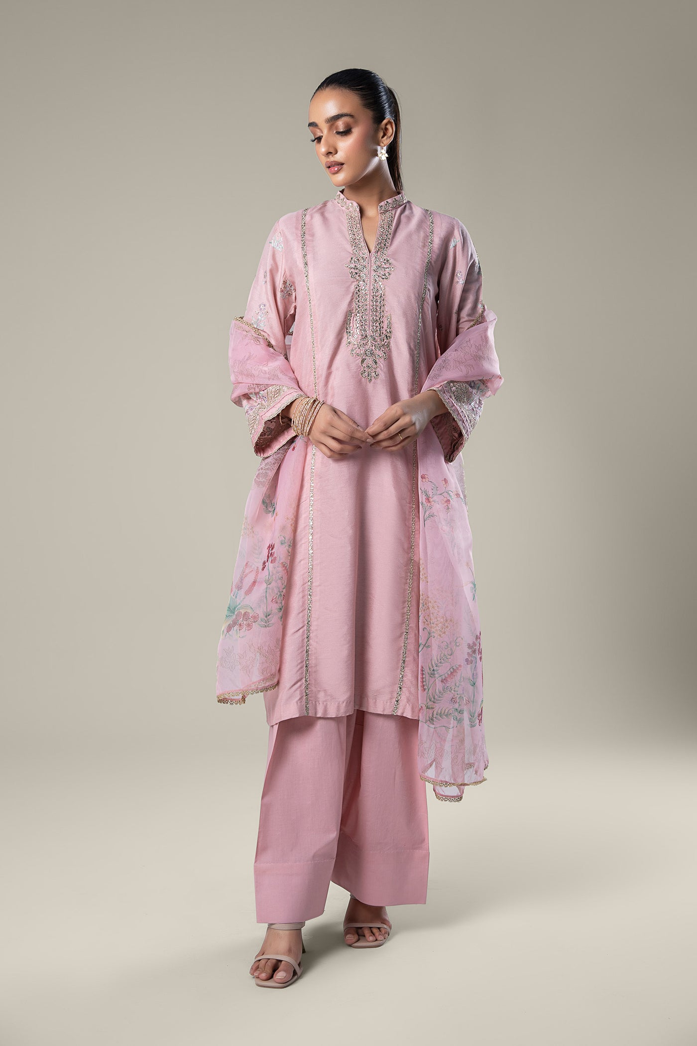 2 Pc Embroidered Khaddi Silk Suit | MB-WF24-22