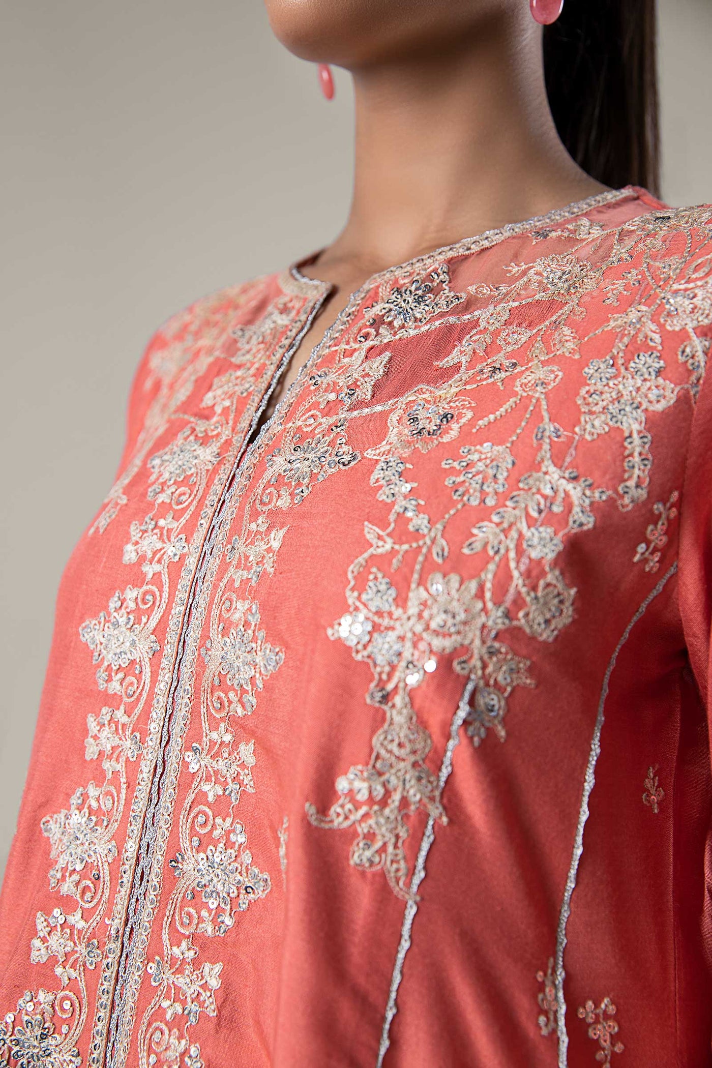 2 Pc Embroidered Khaddi Silk Suit | MB-WF24-24