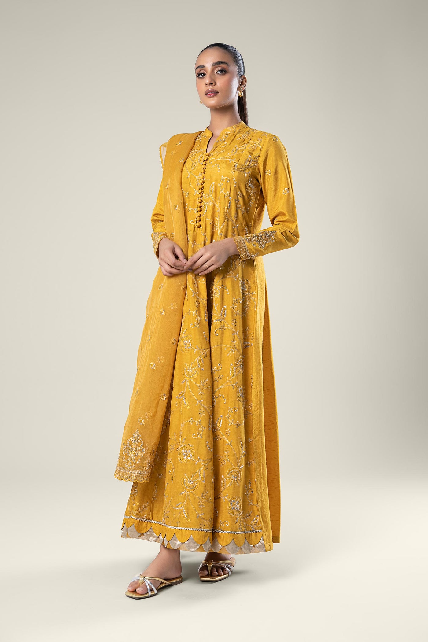 2 Pc Embroidered Raw Silk Suit | MB-WF24-35