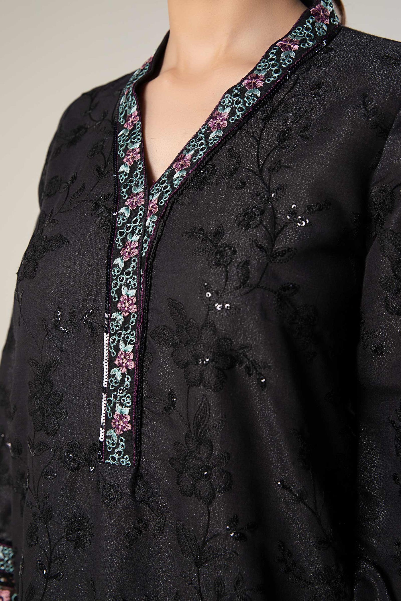 Embroidered Silk shirt | MB-WF24-12