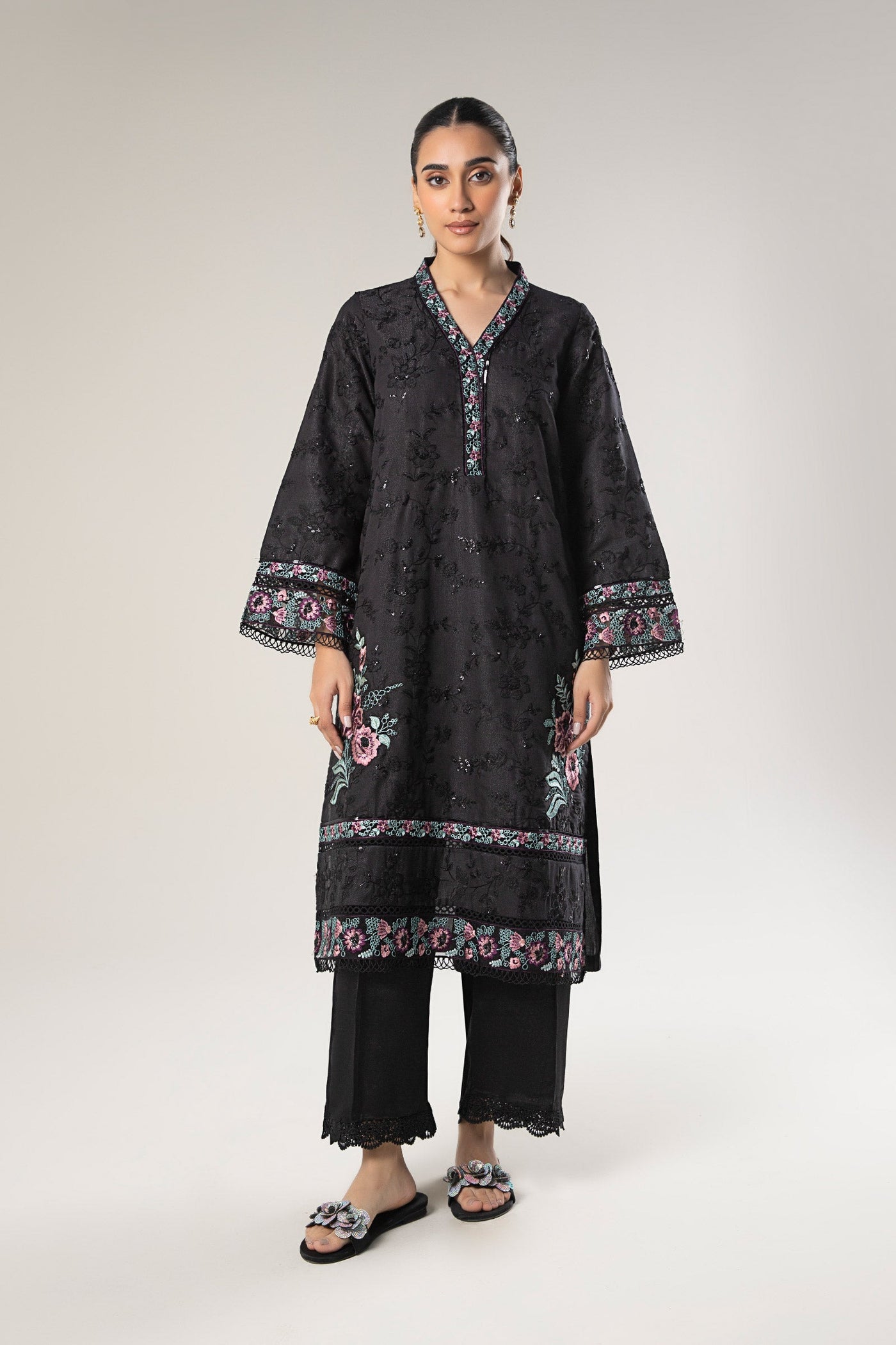 Embroidered Silk shirt | MB-WF24-12