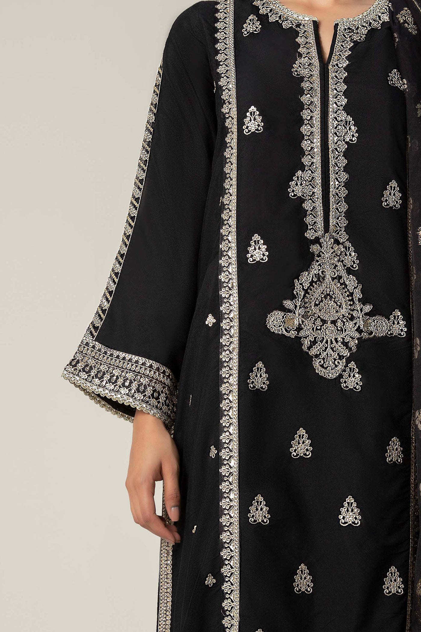 2 Pc Embroidered Khaddi Silk Suit | MB-WF24-28