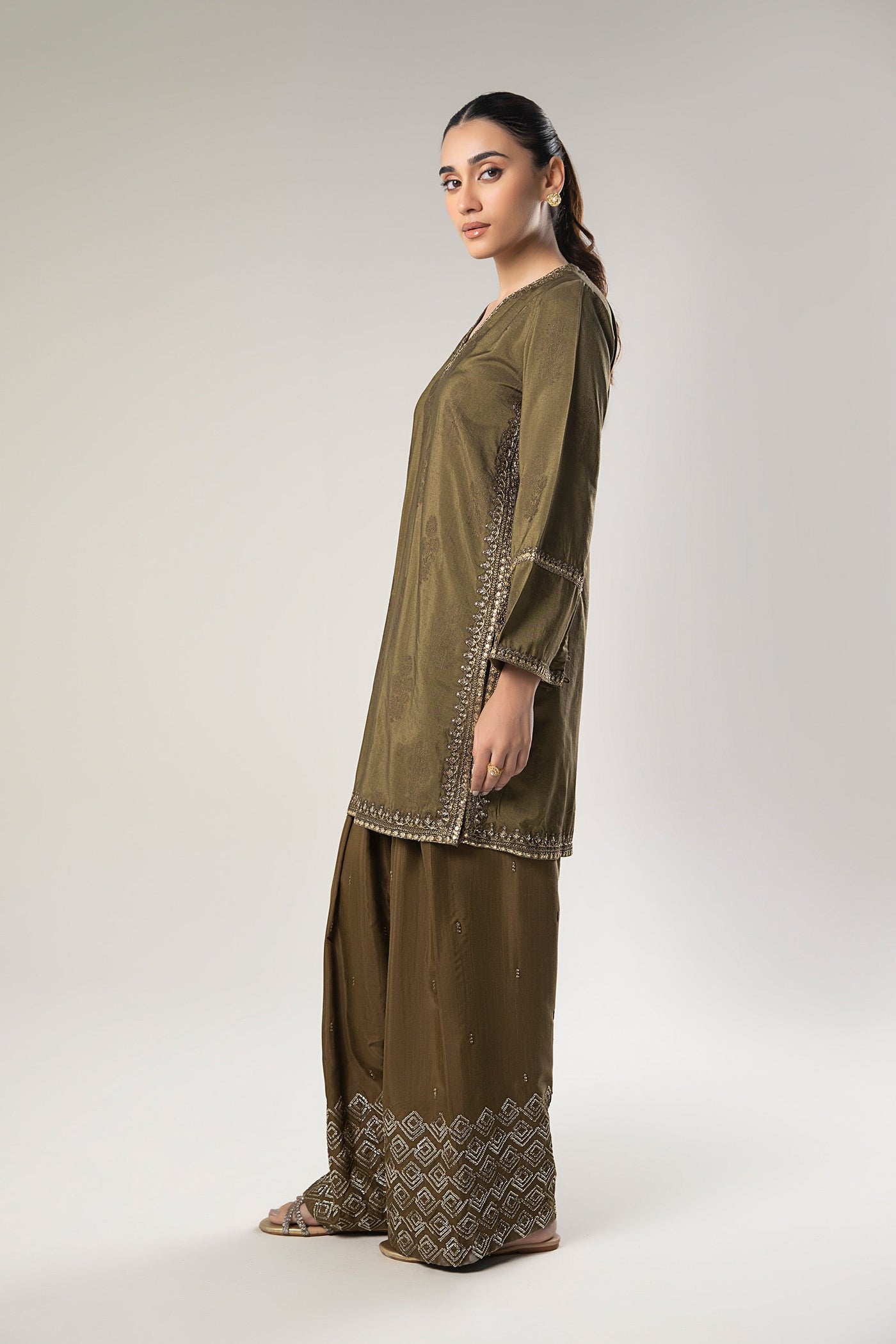 2 Pc Embroidered Jacquard Suit | MB-WF24-38