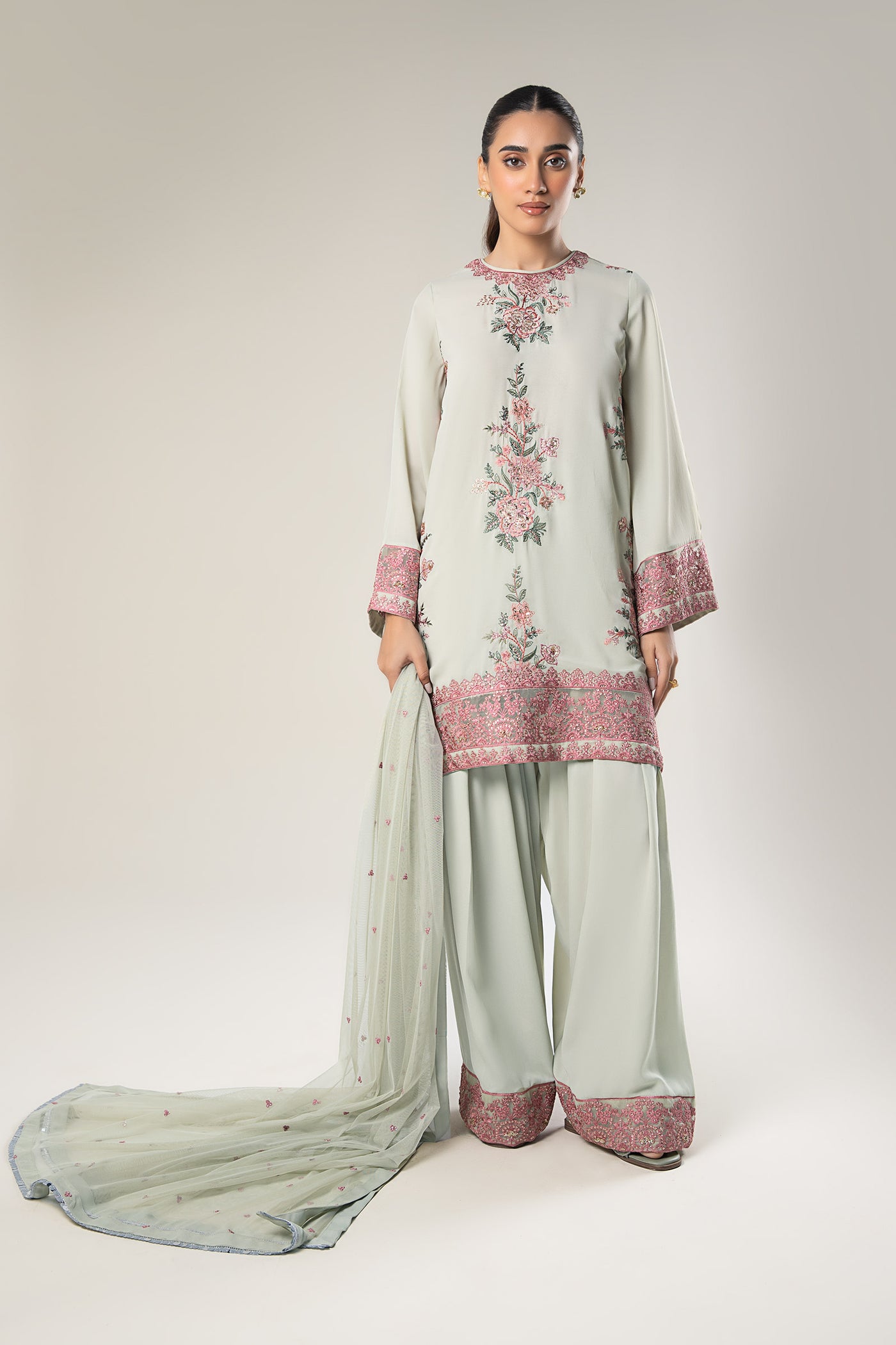 3 Pc Embroidered Chiffon Suit | MB-WF24-41