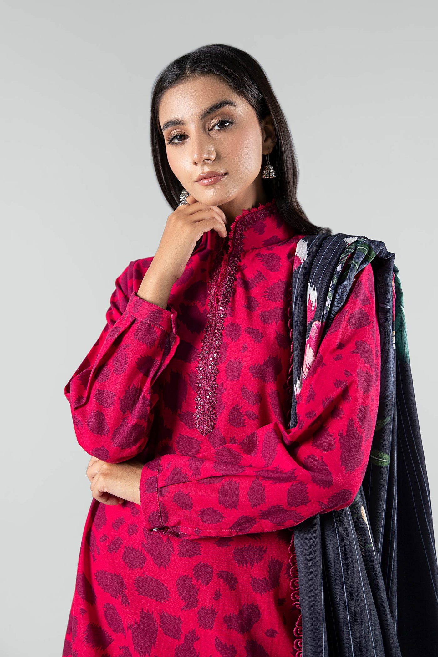 3 Pc Printed Khaddar Suit | MB-USP23-210A