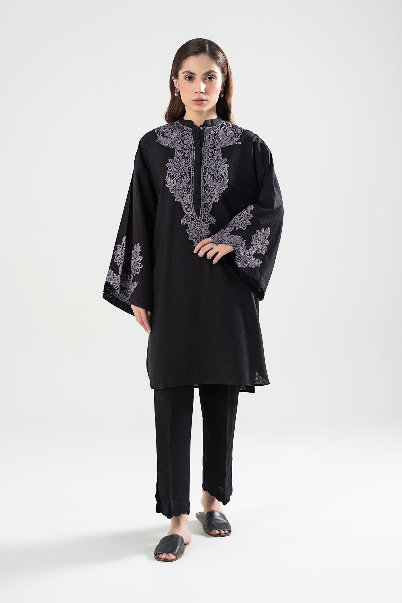 Embroidered Crosshatch Slub Shirt | MB-WS24-114