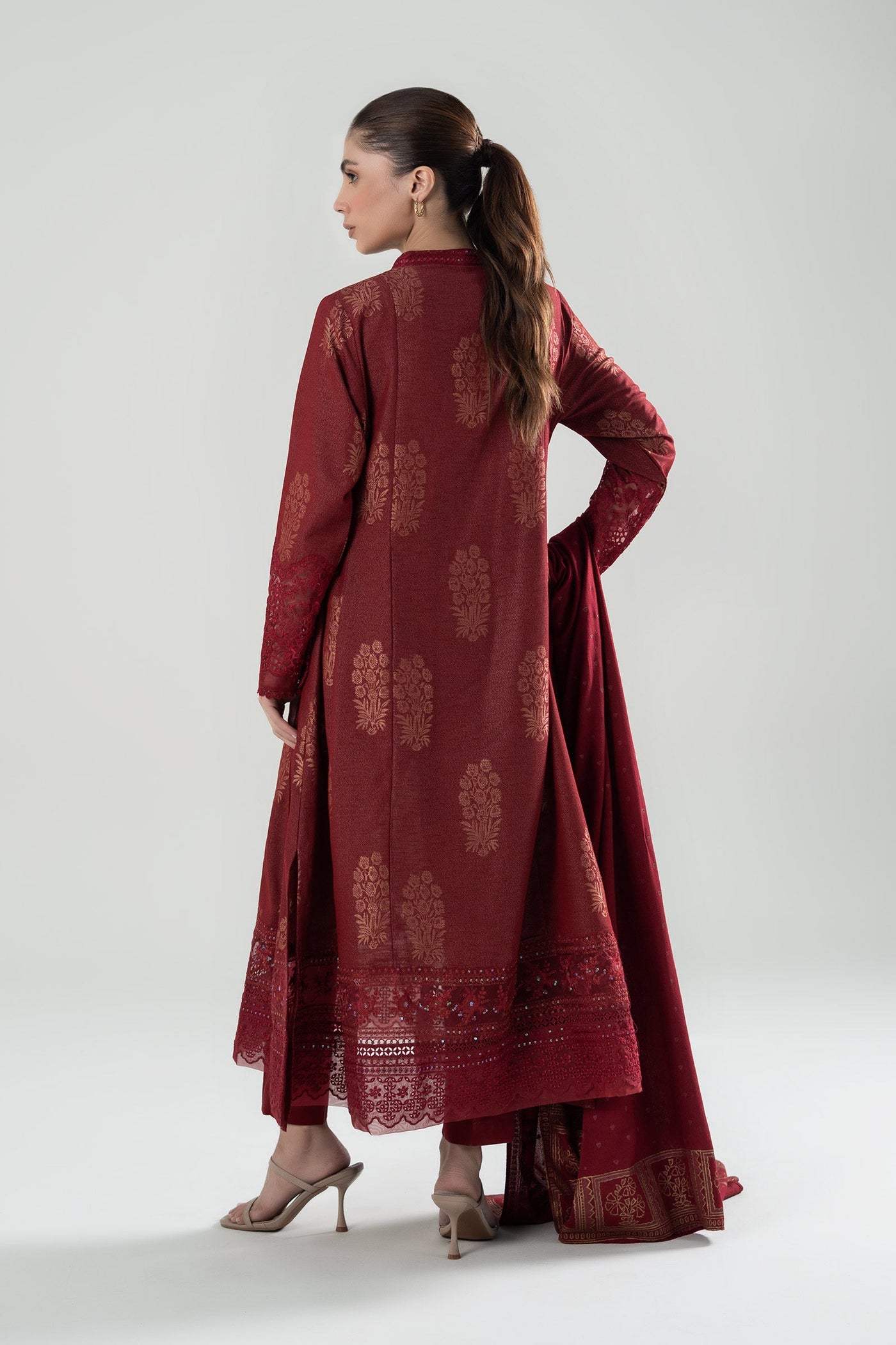 3 Pc Embroidered Jacquard Suit | MB-WS24-159