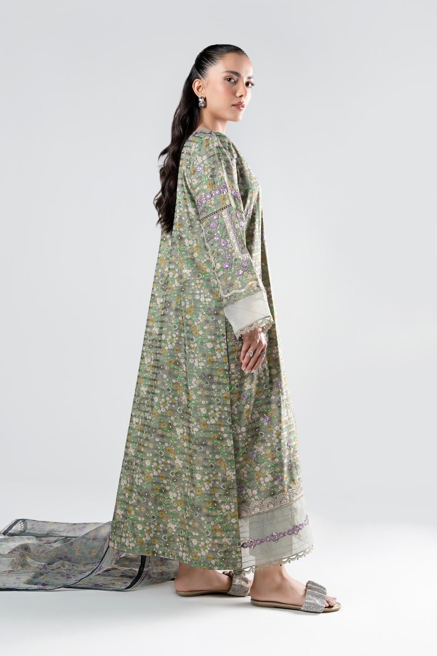 3 Pc Printed Textured Suit | MB-WS24-162