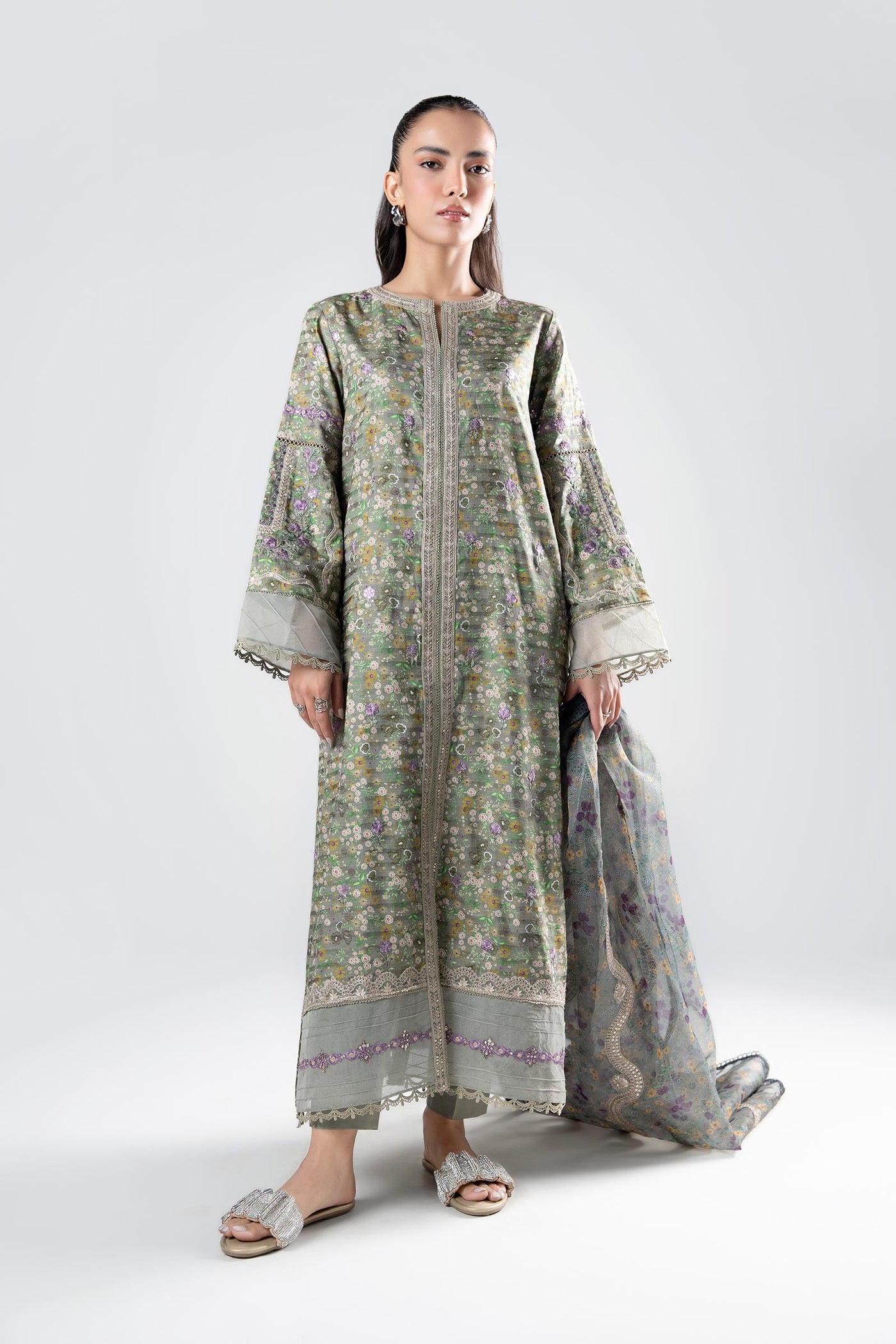 3 Pc Printed Textured Suit | MB-WS24-162