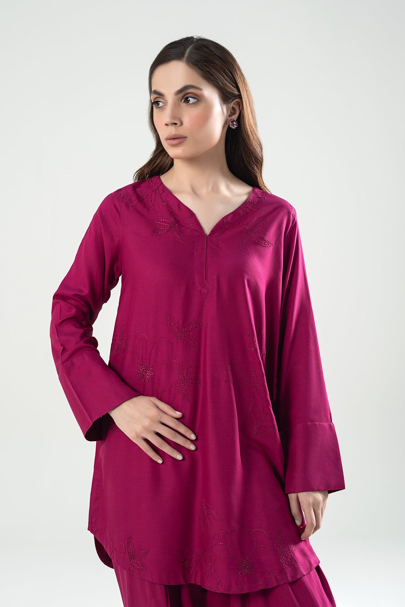 2 Pc Embroidered Linen Suit | MB-WS24-190