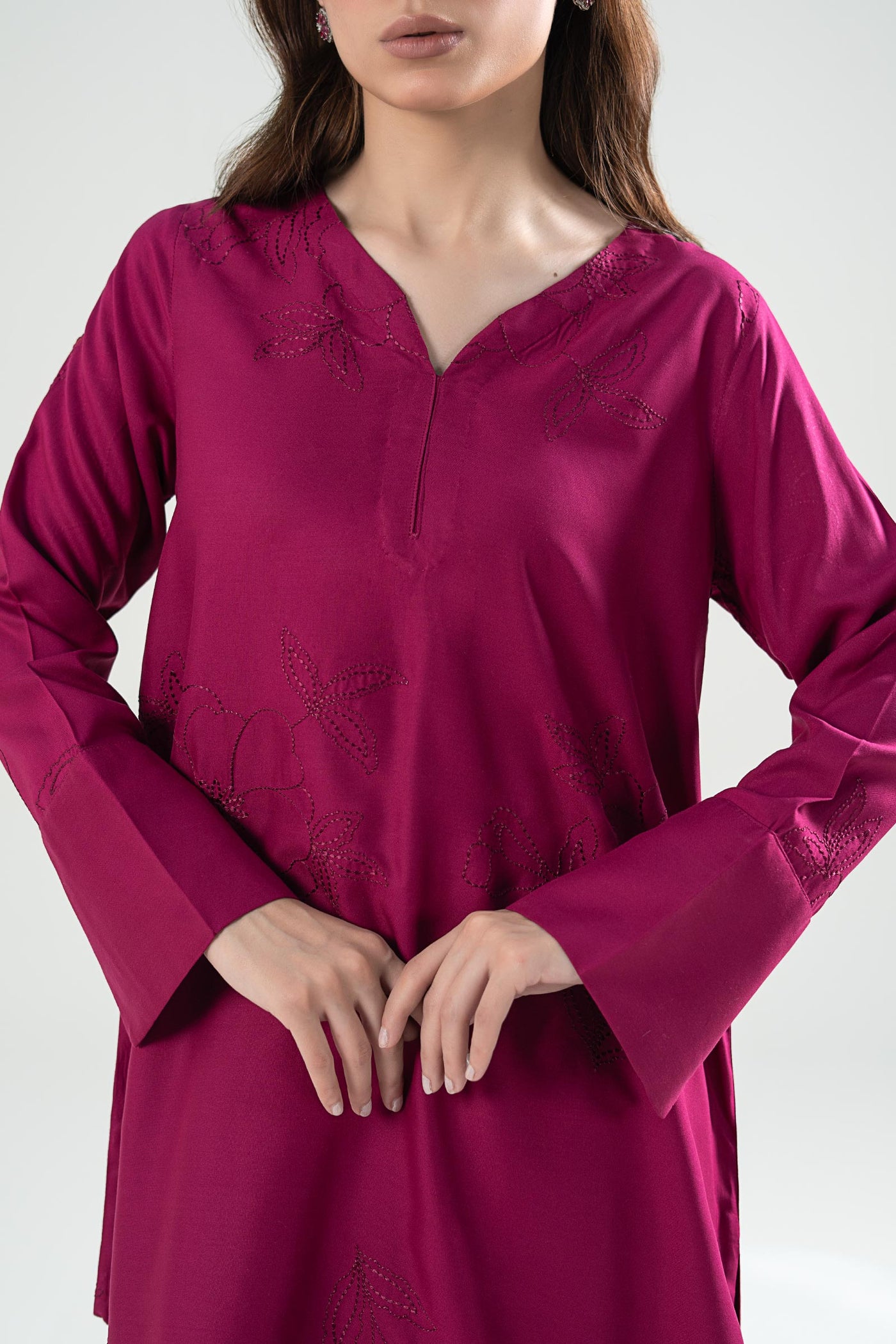 2 Pc Embroidered Linen Suit | MB-WS24-190