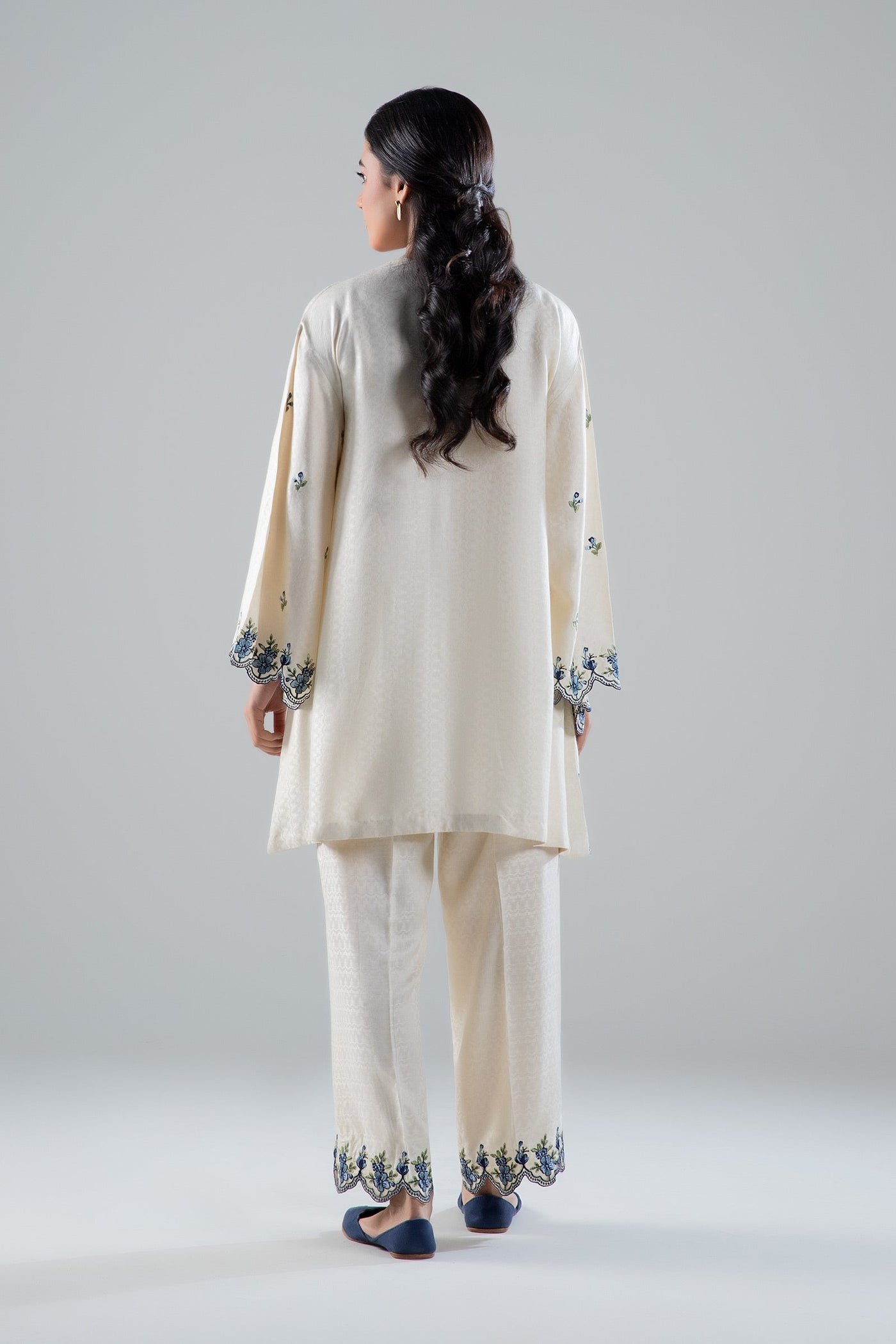 2 Pc Embroidered Linen Suit | MB-WS24-56