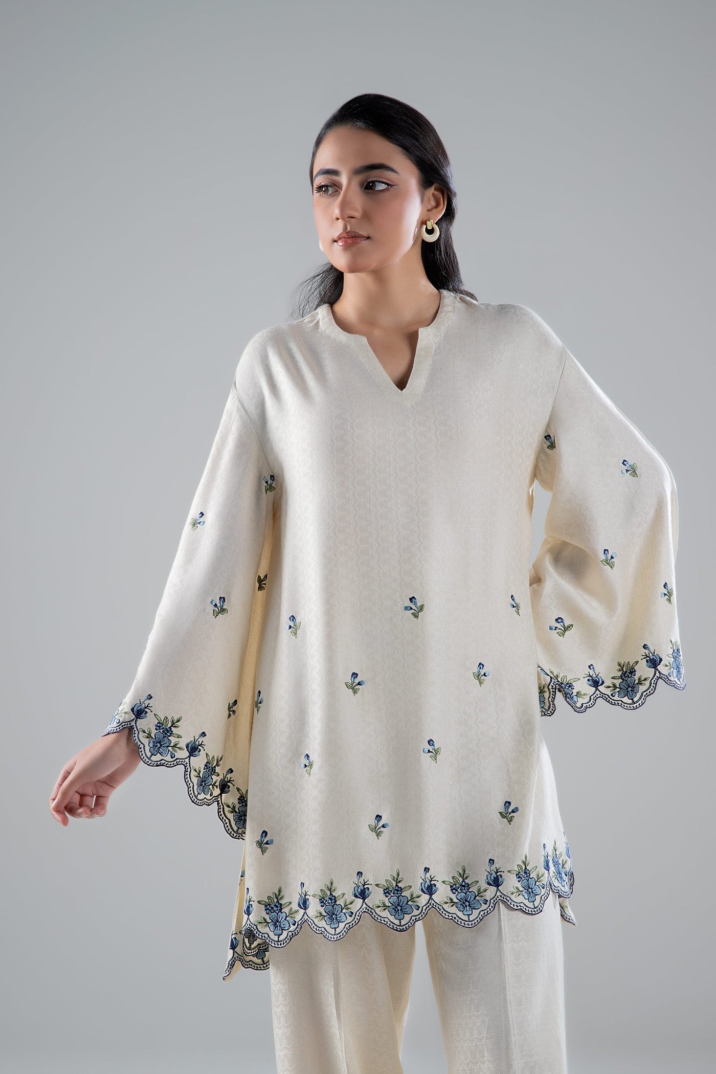 2 Pc Embroidered Linen Suit | MB-WS24-56