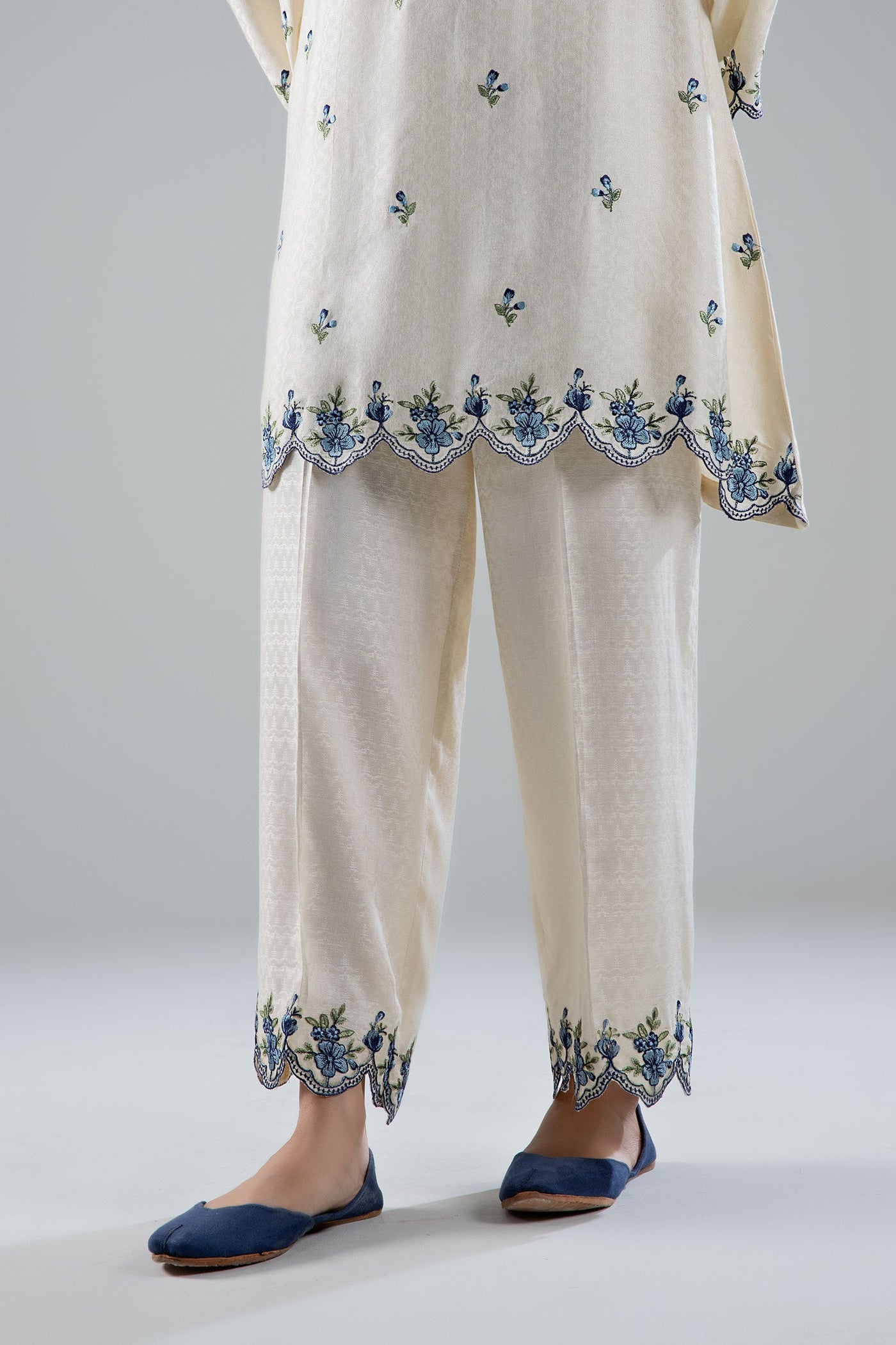 2 Pc Embroidered Linen Suit | MB-WS24-56