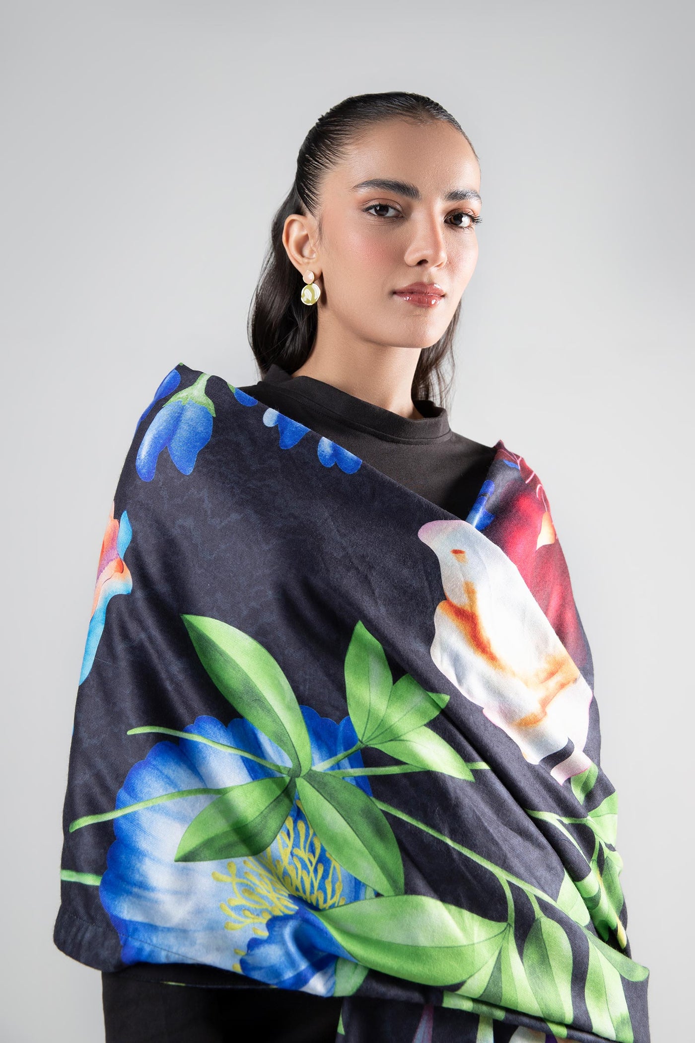 Printed Twill Shawl | MB-WS24-85