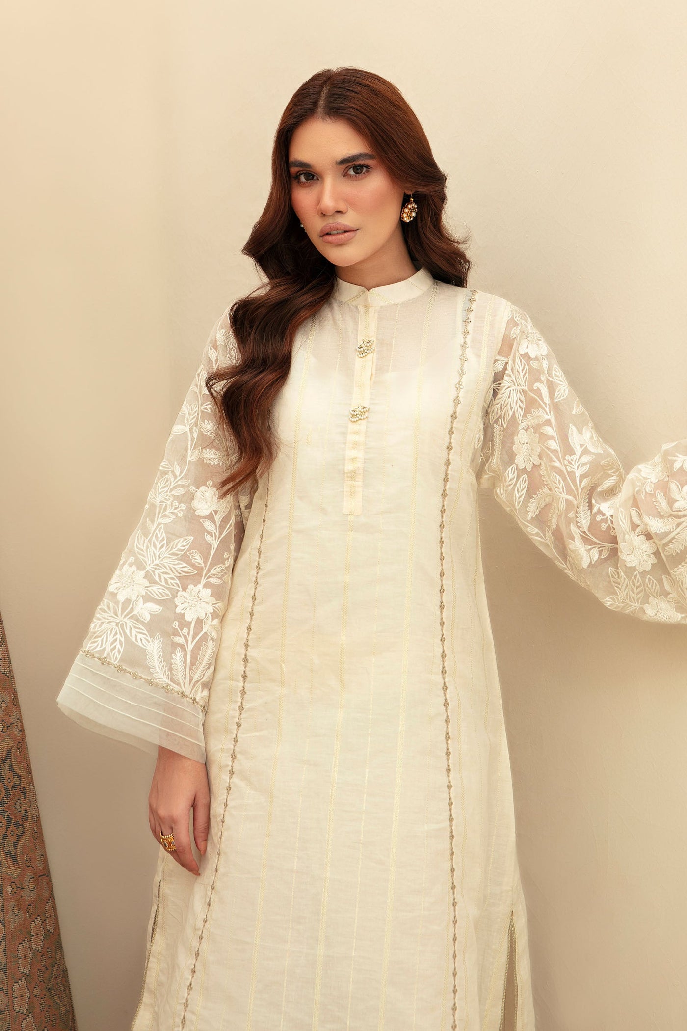 2 Pc Embroidered Raw Silk Suit | MB-F23-303