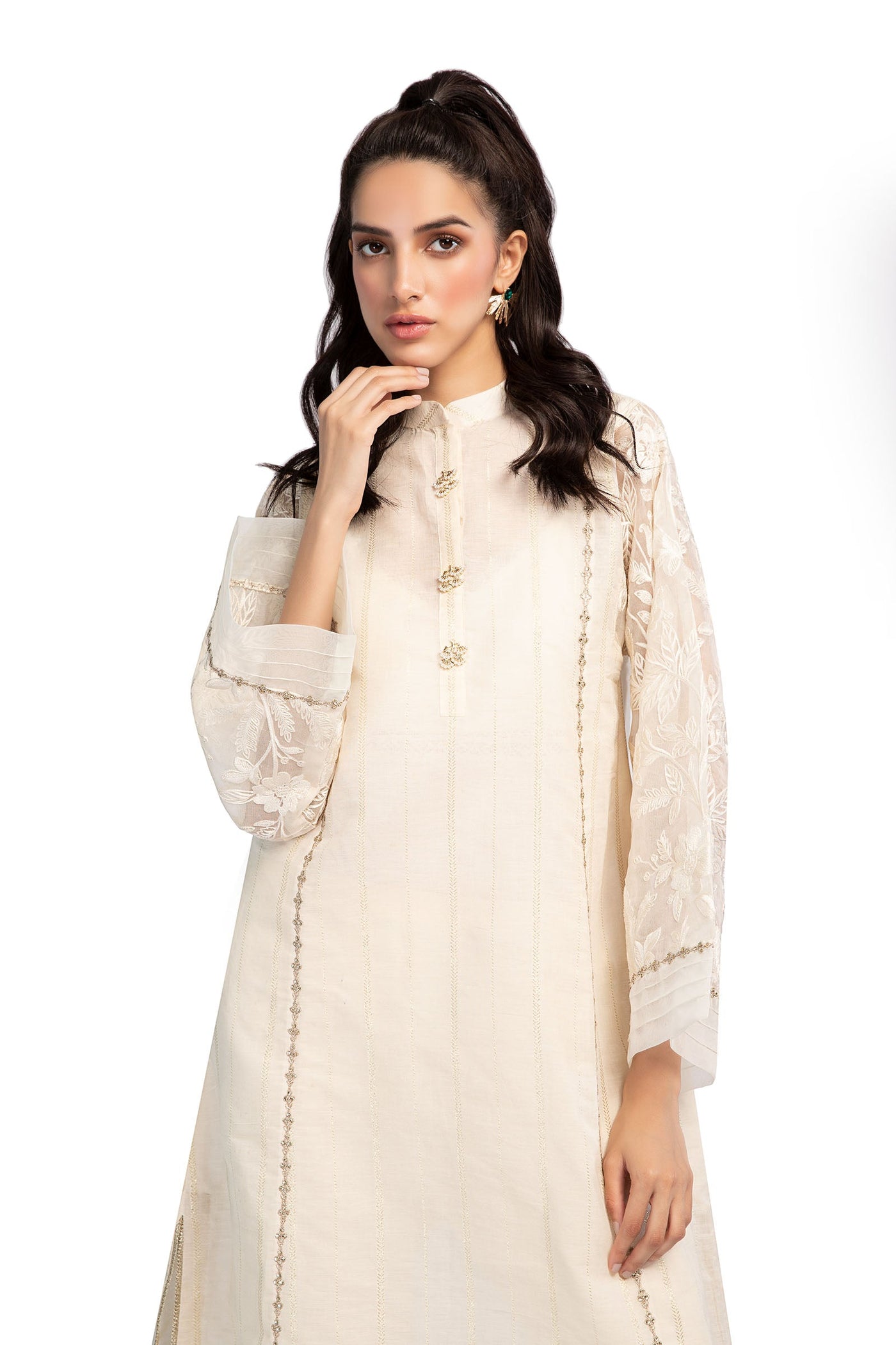 2 Pc Embroidered Raw Silk Suit | MB-F23-303