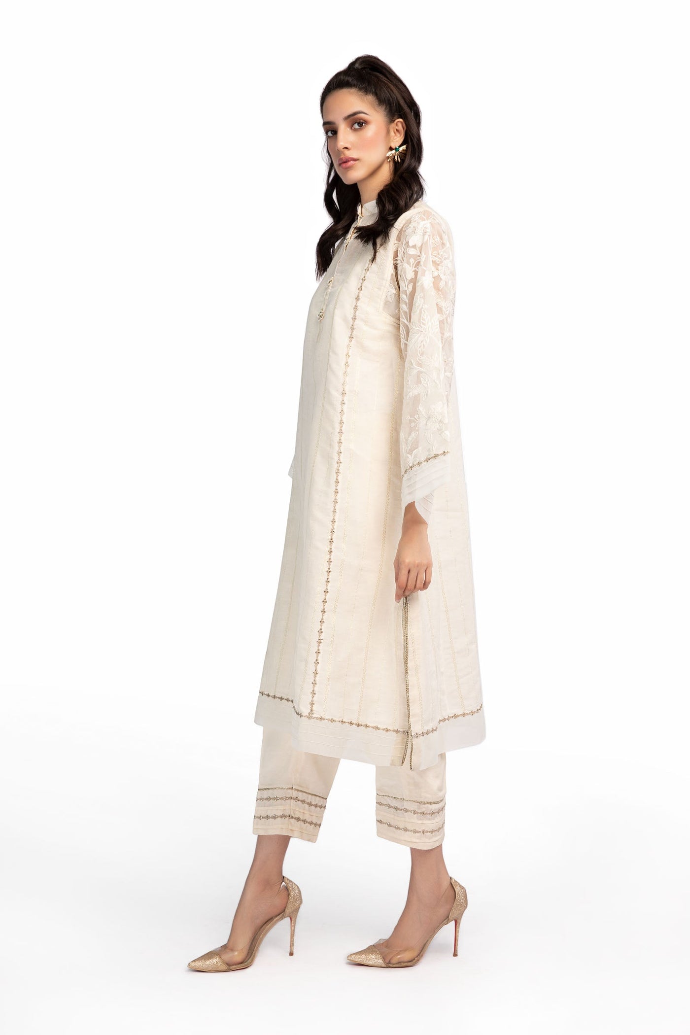 2 Pc Embroidered Raw Silk Suit | MB-F23-303