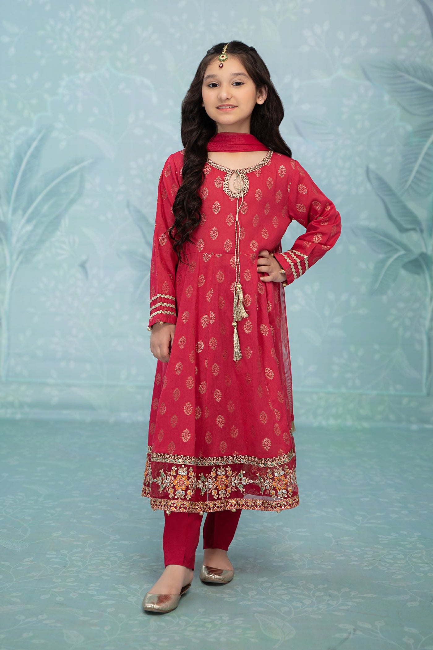 3 Piece Embroidered Suit | MKD-EF23-31R1