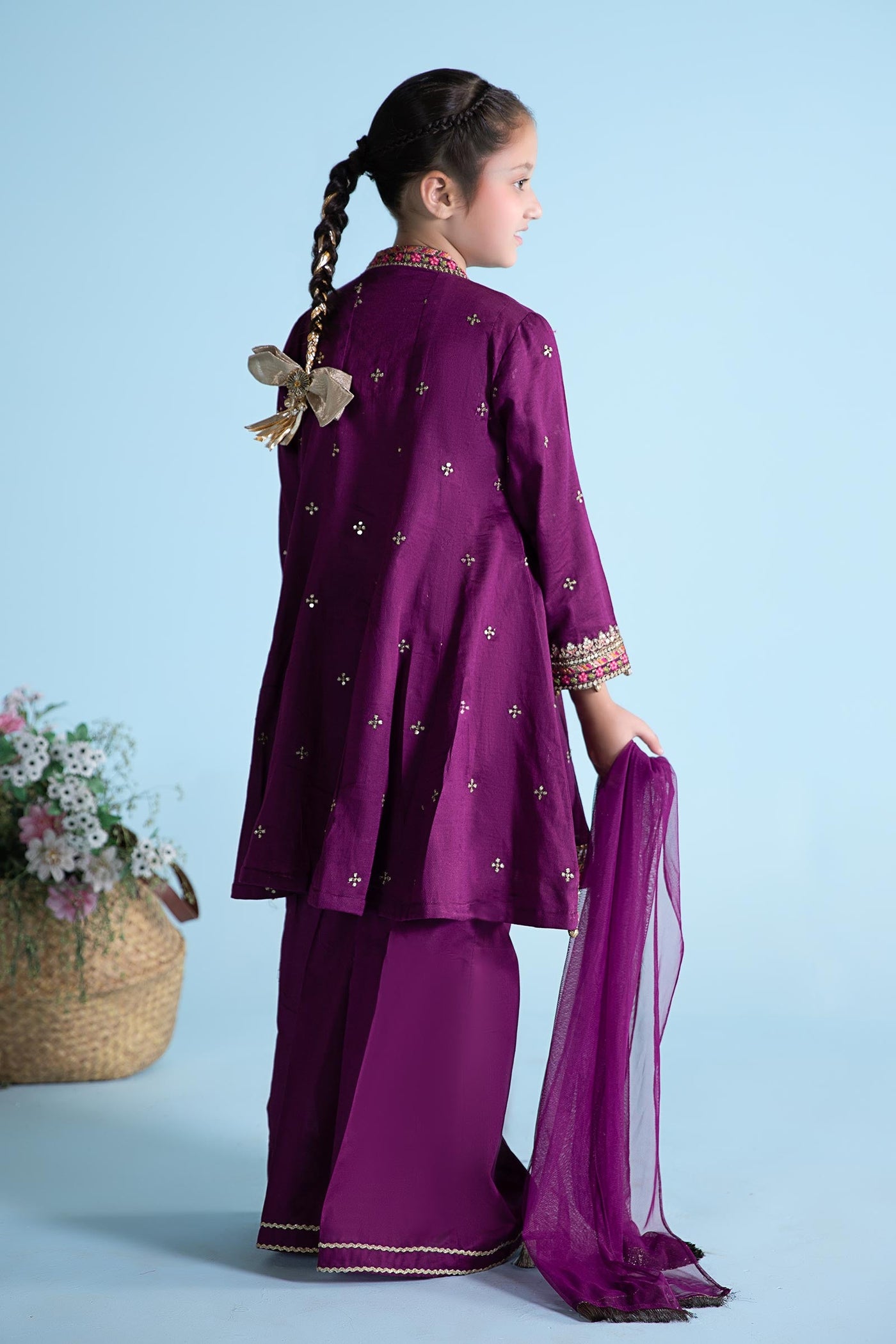 3 Piece Dyed Dobby Lawn Suit | MKD-EA24-10