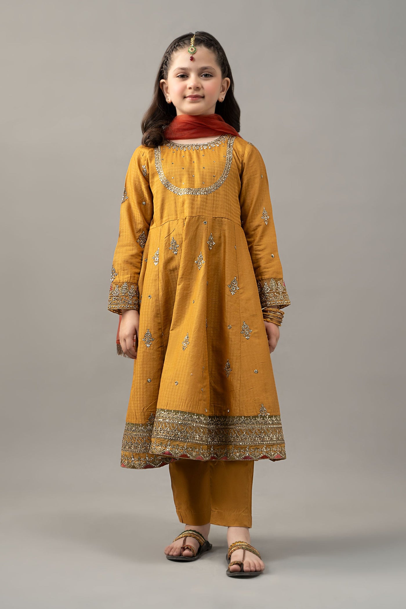 3 Piece Embroidered Dobby Lawn Suit | MKD-EF25-03