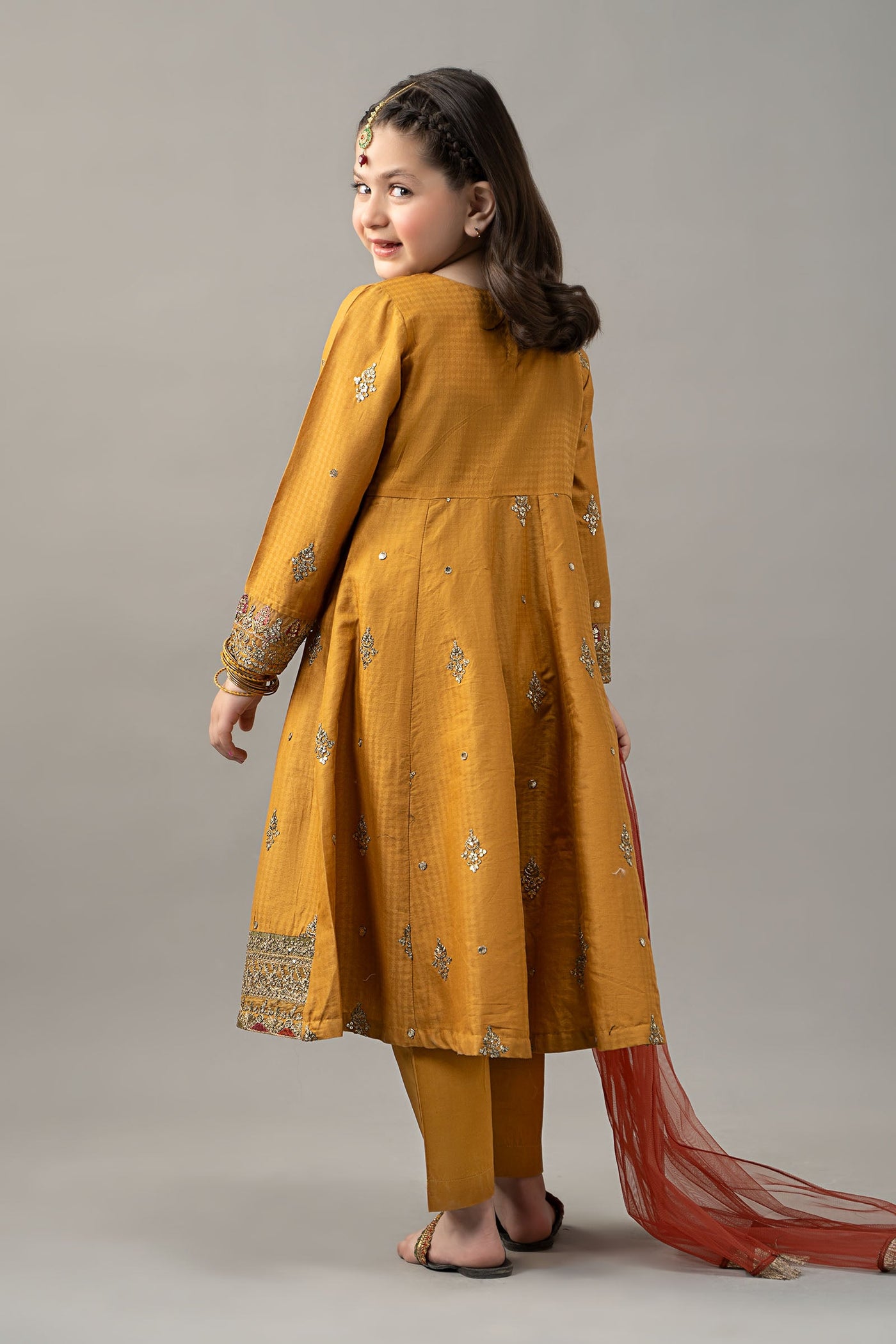 3 Piece Embroidered Dobby Lawn Suit | MKD-EF25-03