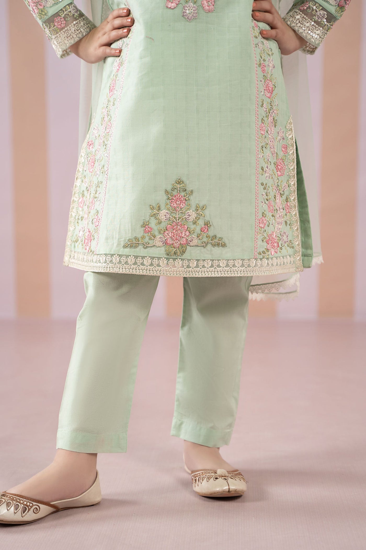 3 Piece Embroidered Dobby Lawn Suit | MKD-EF25-50