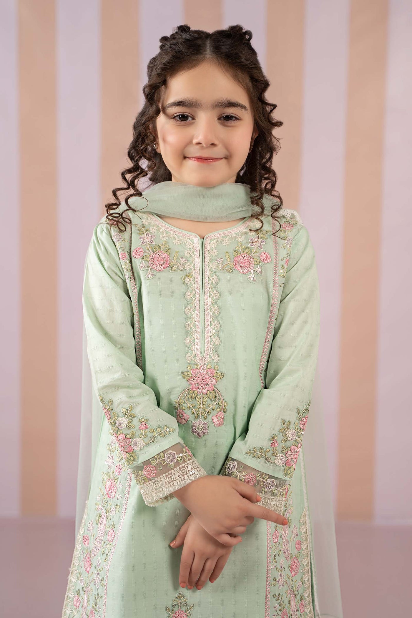 3 Piece Embroidered Dobby Lawn Suit | MKD-EF25-50