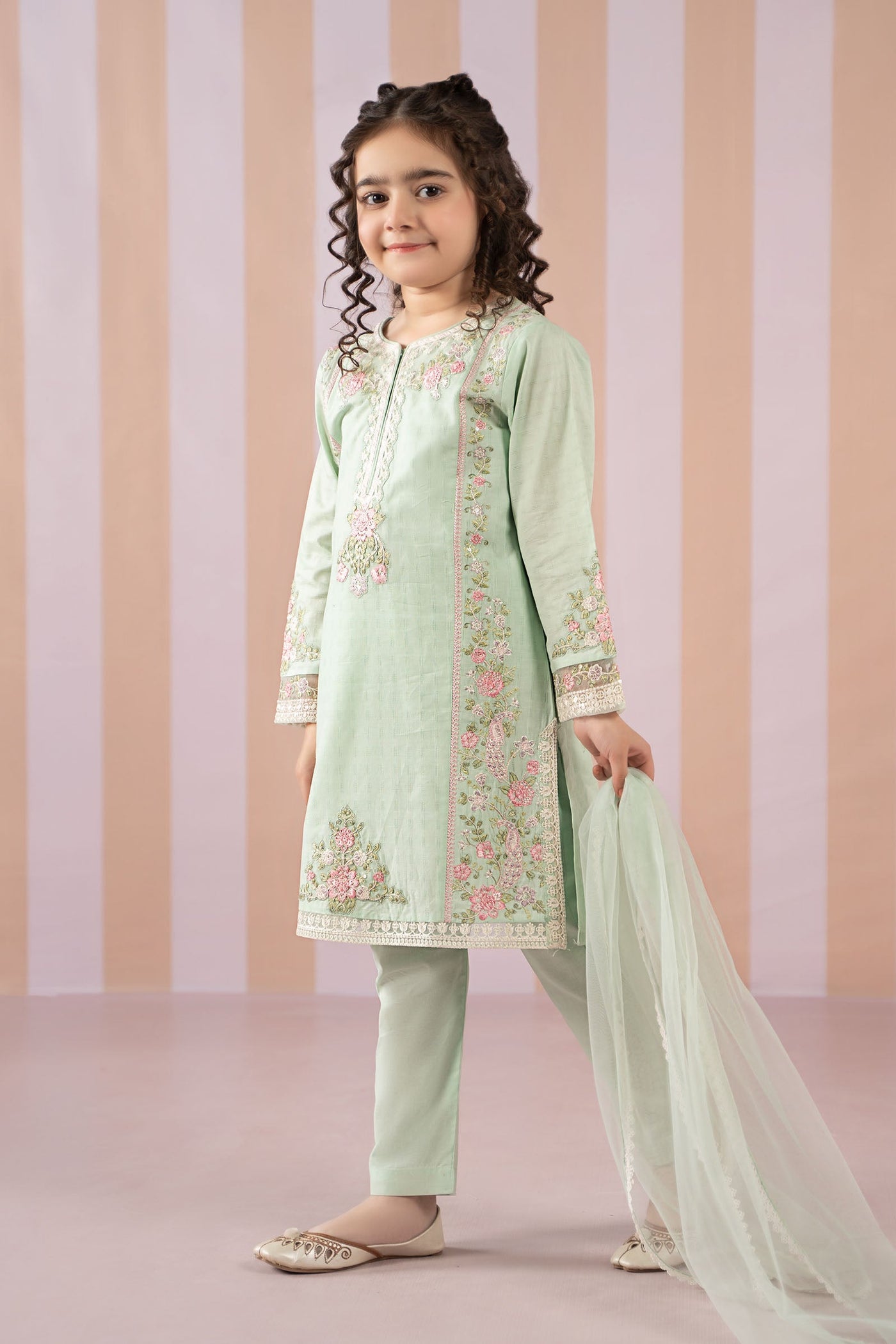 3 Piece Embroidered Dobby Lawn Suit | MKD-EF25-50