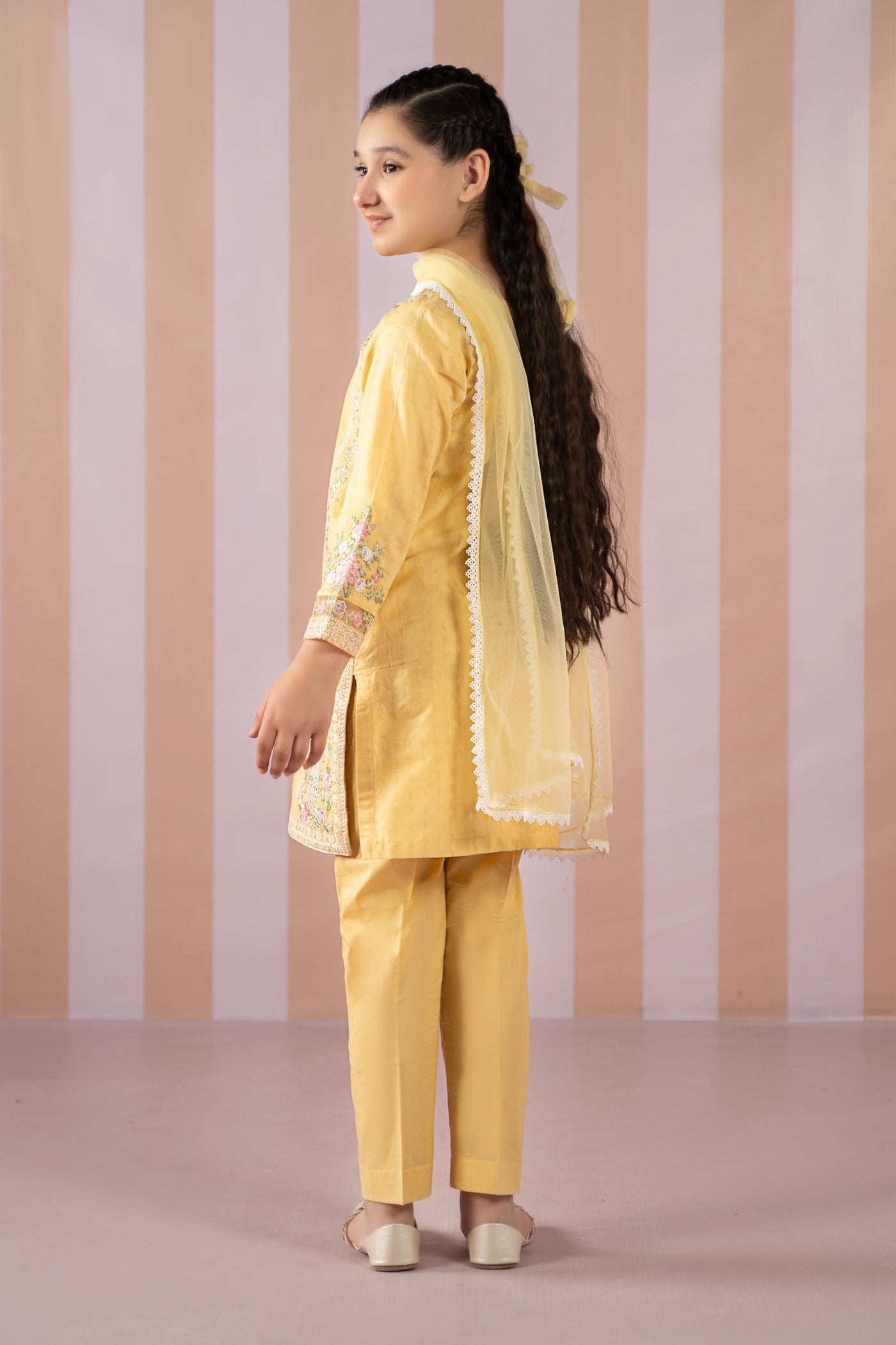 3 Piece Embroidered Dobby Lawn Suit | MKD-EF25-50