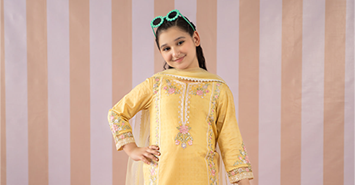 3 Piece Embroidered Dobby Lawn Suit | MKD-EF25-50