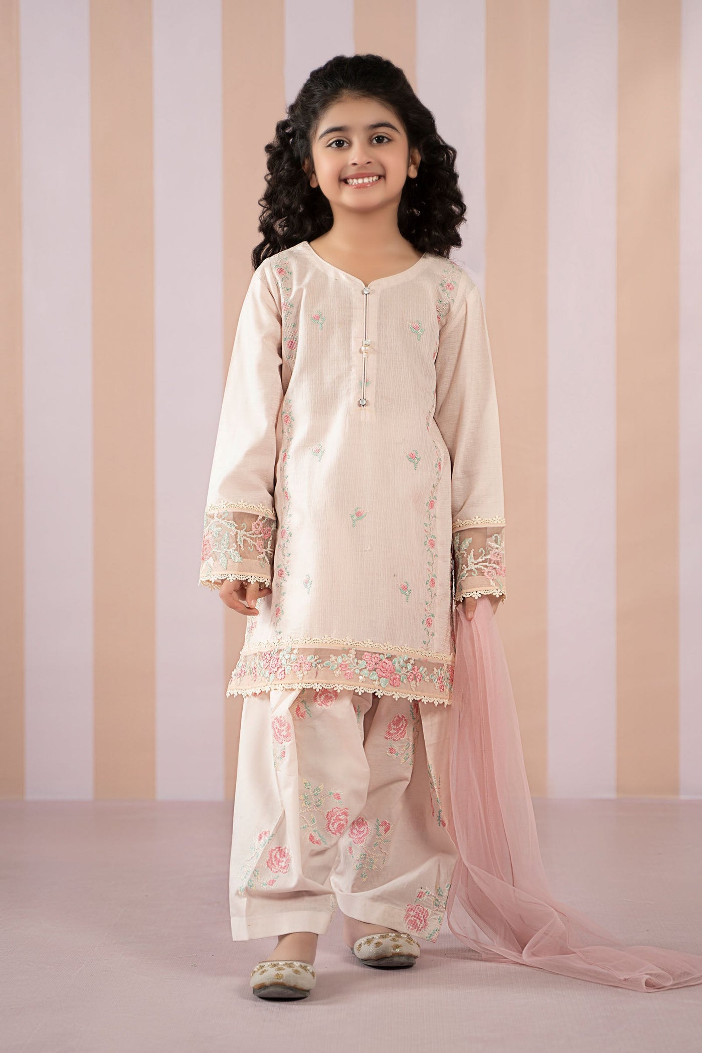 3 Piece Embroidered Dobby Lawn Suit | MKD-EF25-52