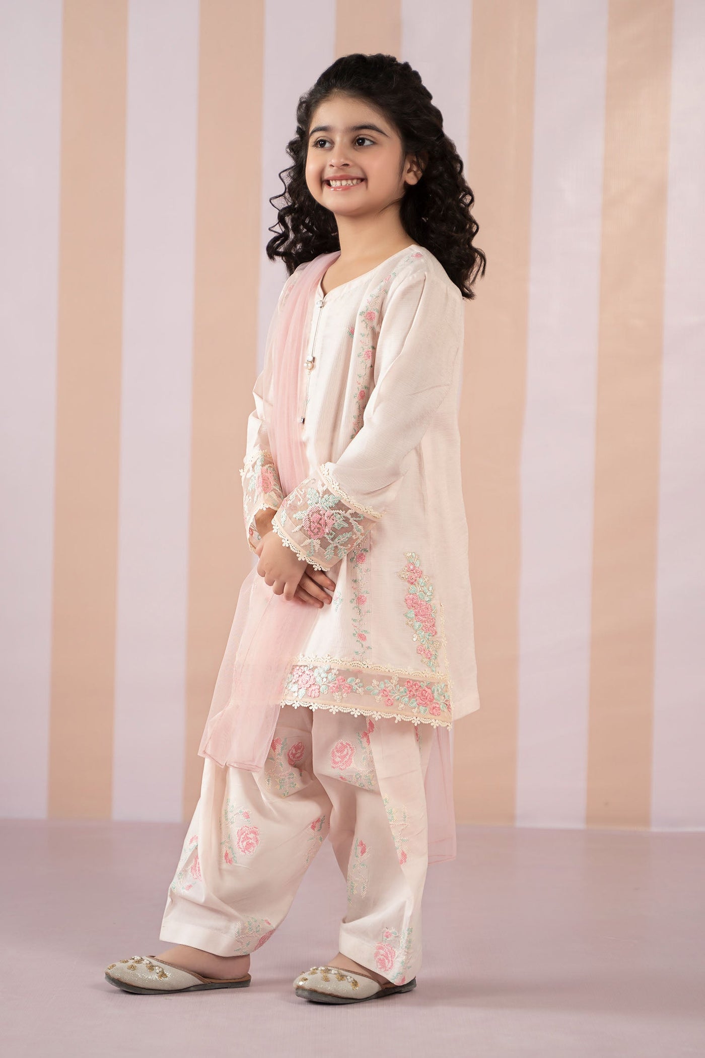 3 Piece Embroidered Dobby Lawn Suit | MKD-EF25-52