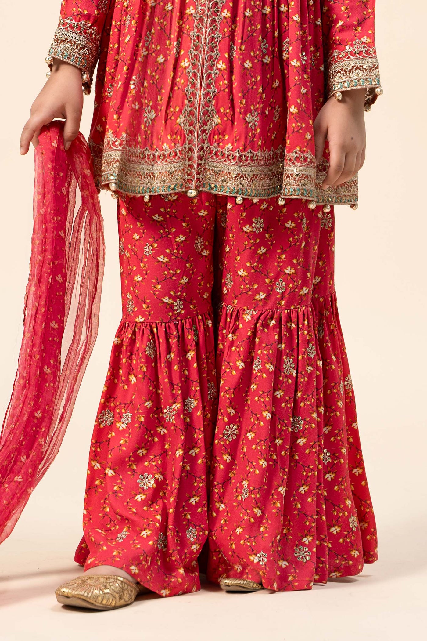 3 Piece Embroidered Marina Twill Suit | MKD-W24-12