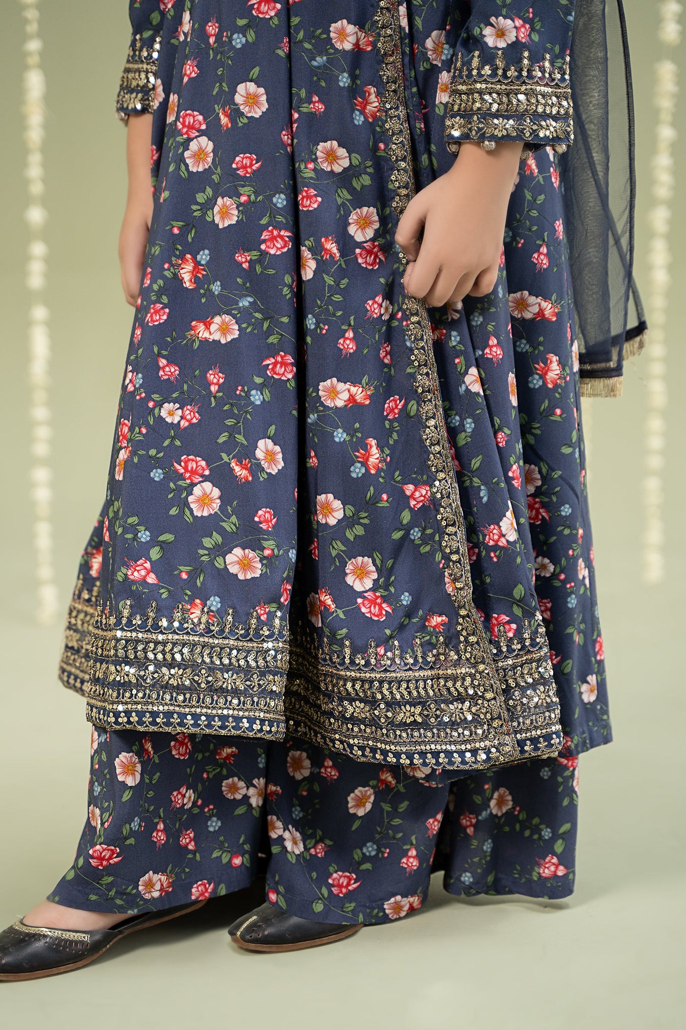 3 Piece Printed Linen Suit | MKD-W24-26