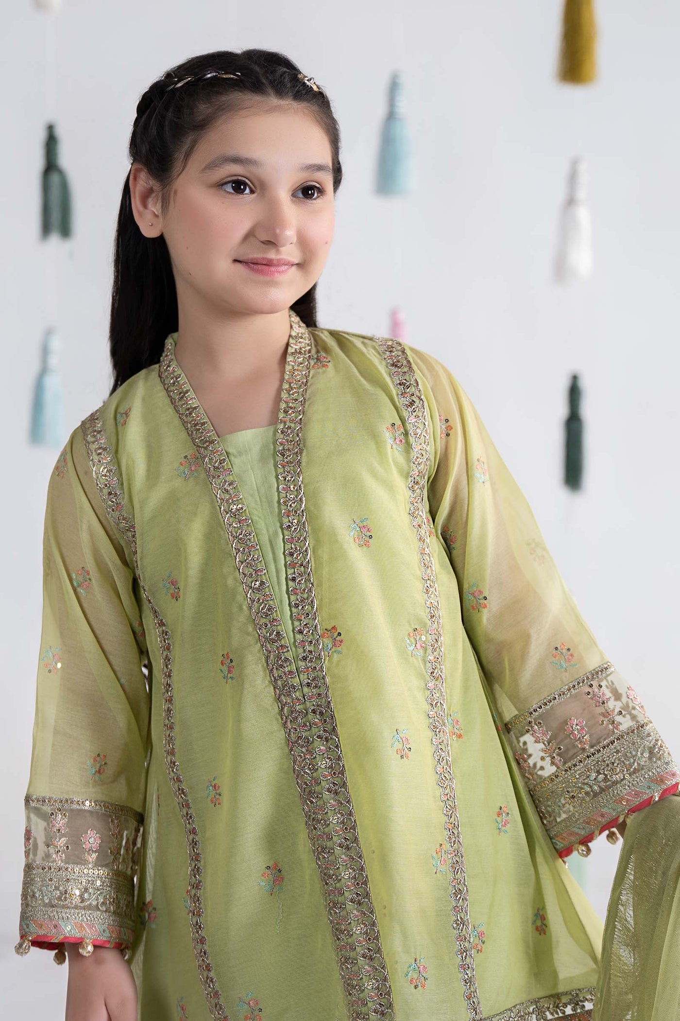 3 Piece Embroidered Paper Cotton Suit | MKS-EA24-04