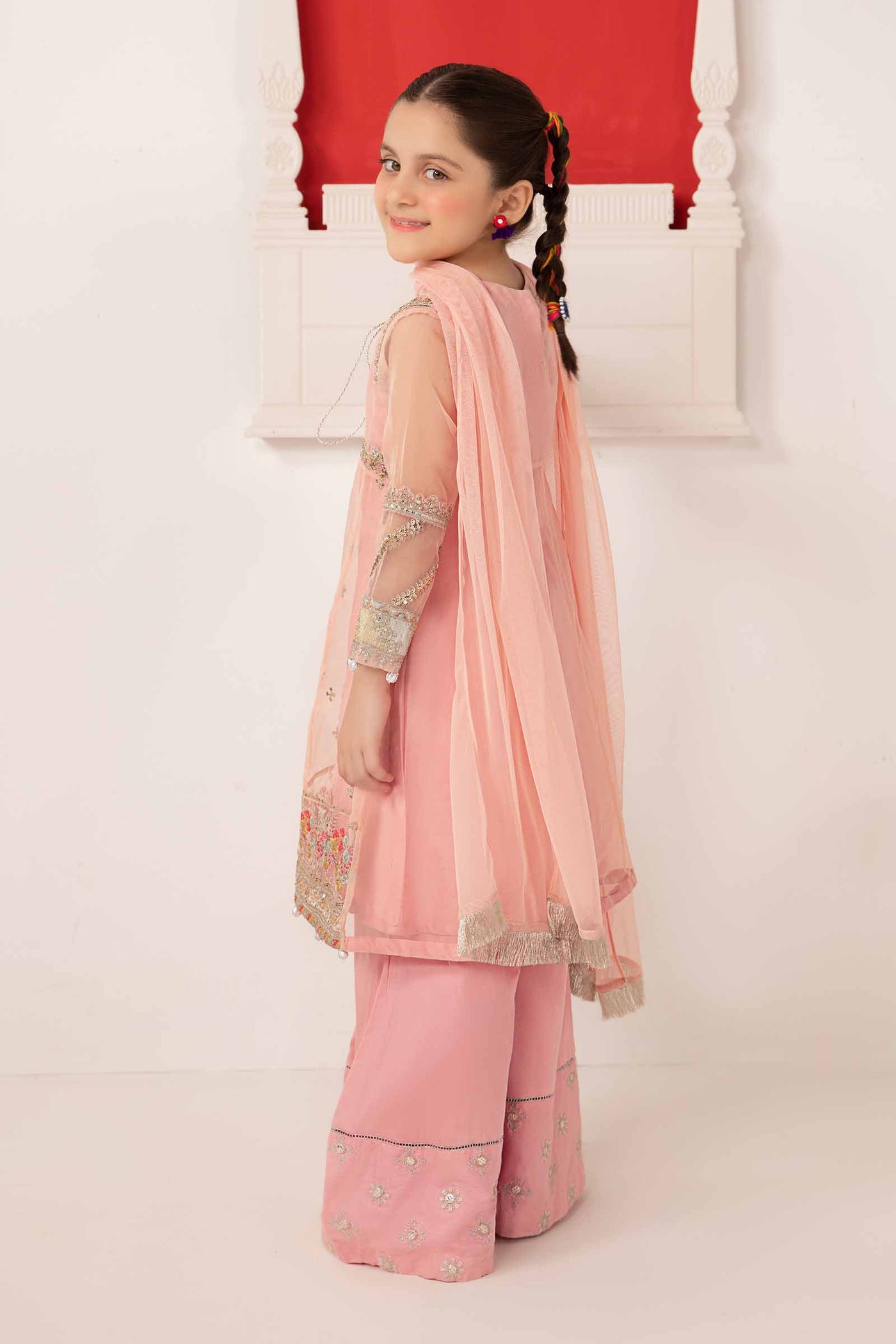 3 Piece Embroidered Organza Suit | MKS-EA24-18