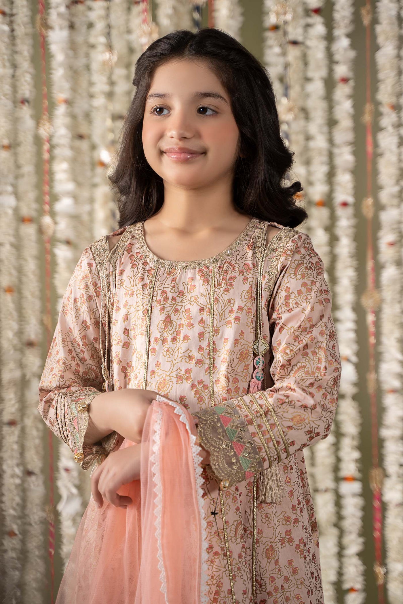 3 Piece Embroidered Cotton Satin Suit | MKS-EF25-08