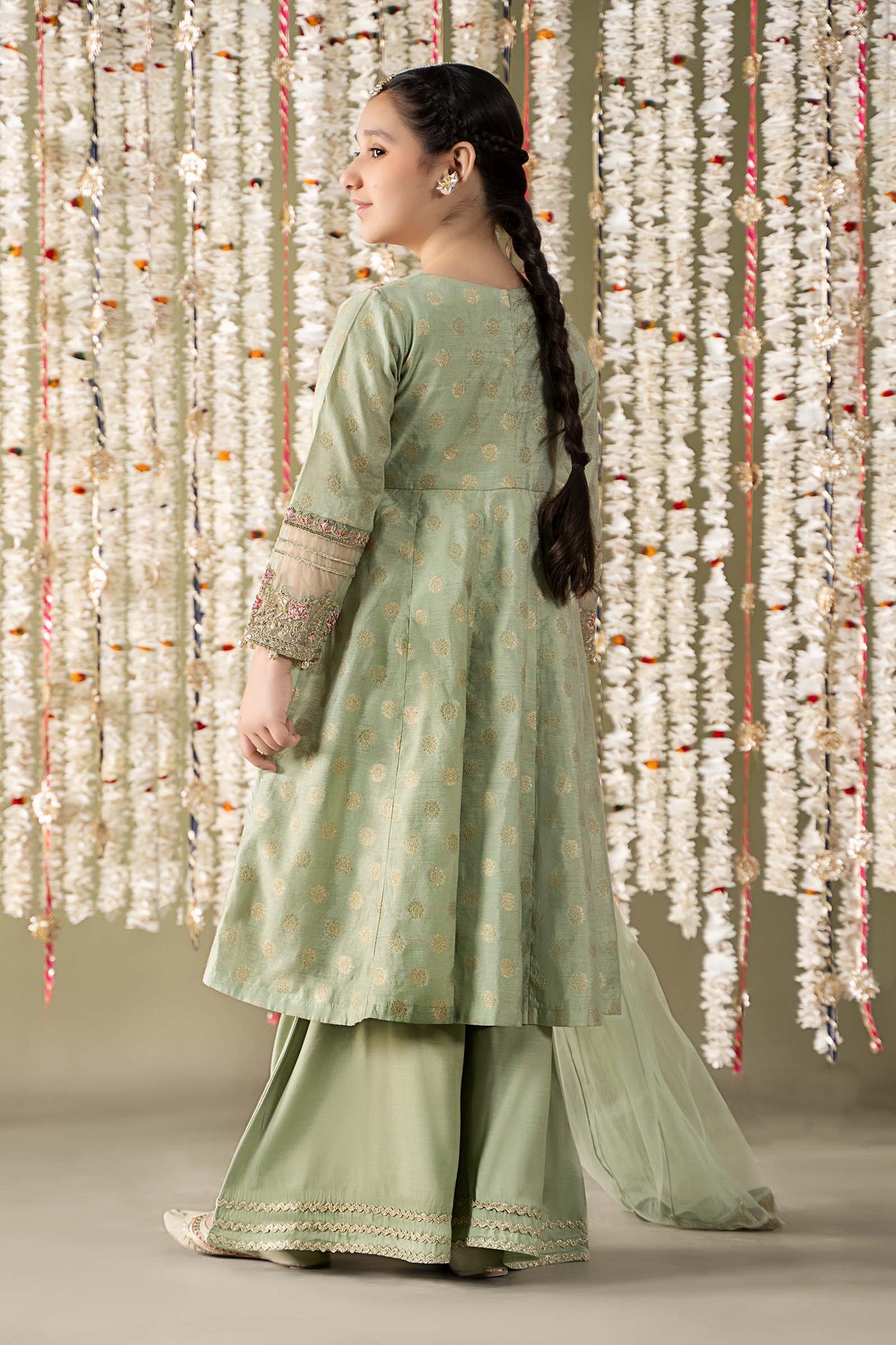 3 Piece Embroidered Cotton Lurex Suit | MKS-EF25-12