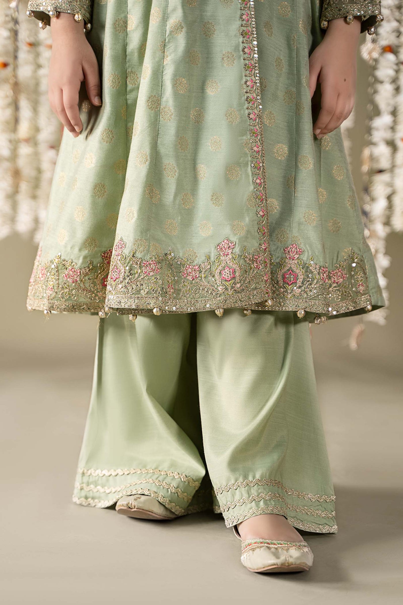 3 Piece Embroidered Cotton Lurex Suit | MKS-EF25-12