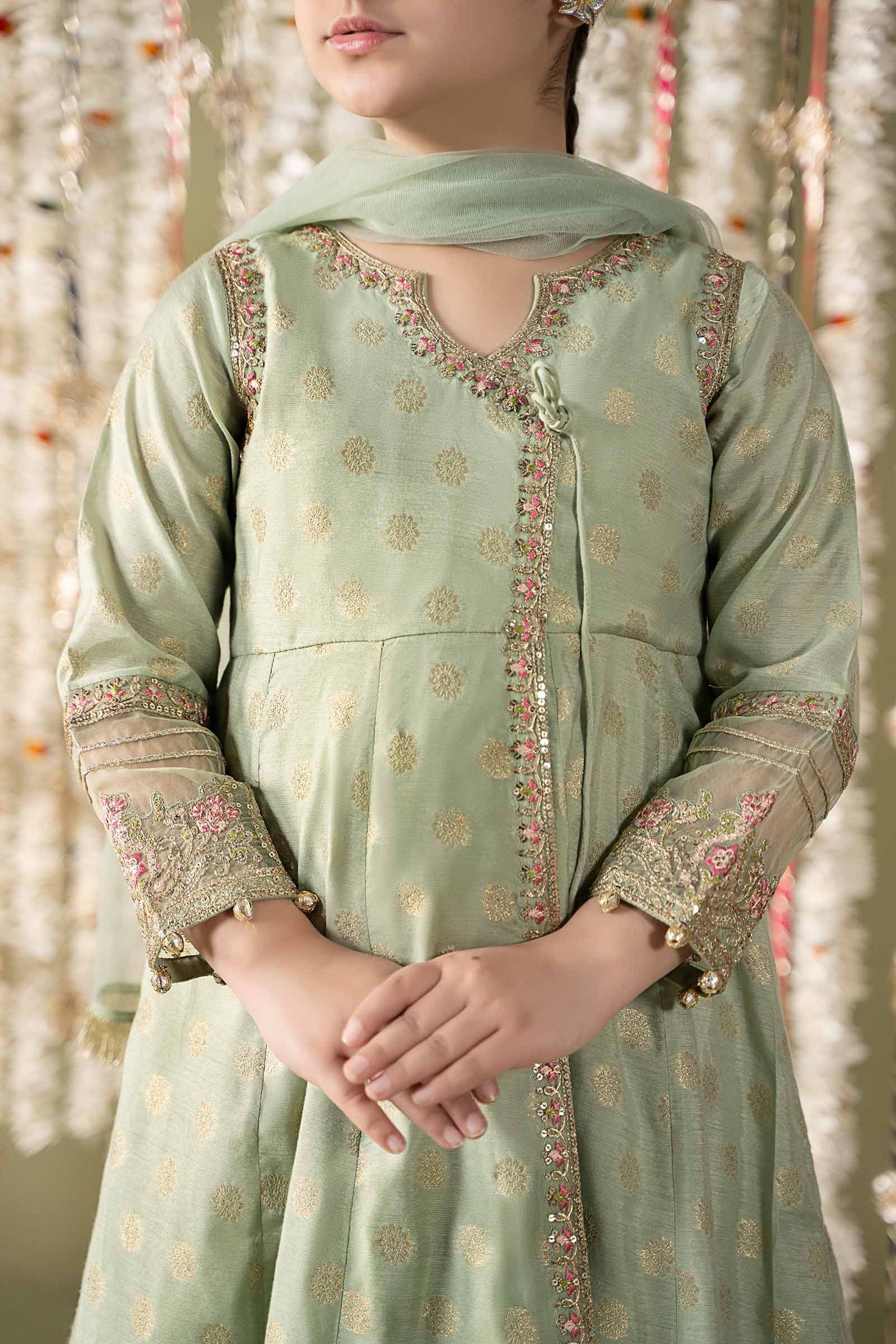 3 Piece Embroidered Cotton Lurex Suit | MKS-EF25-12