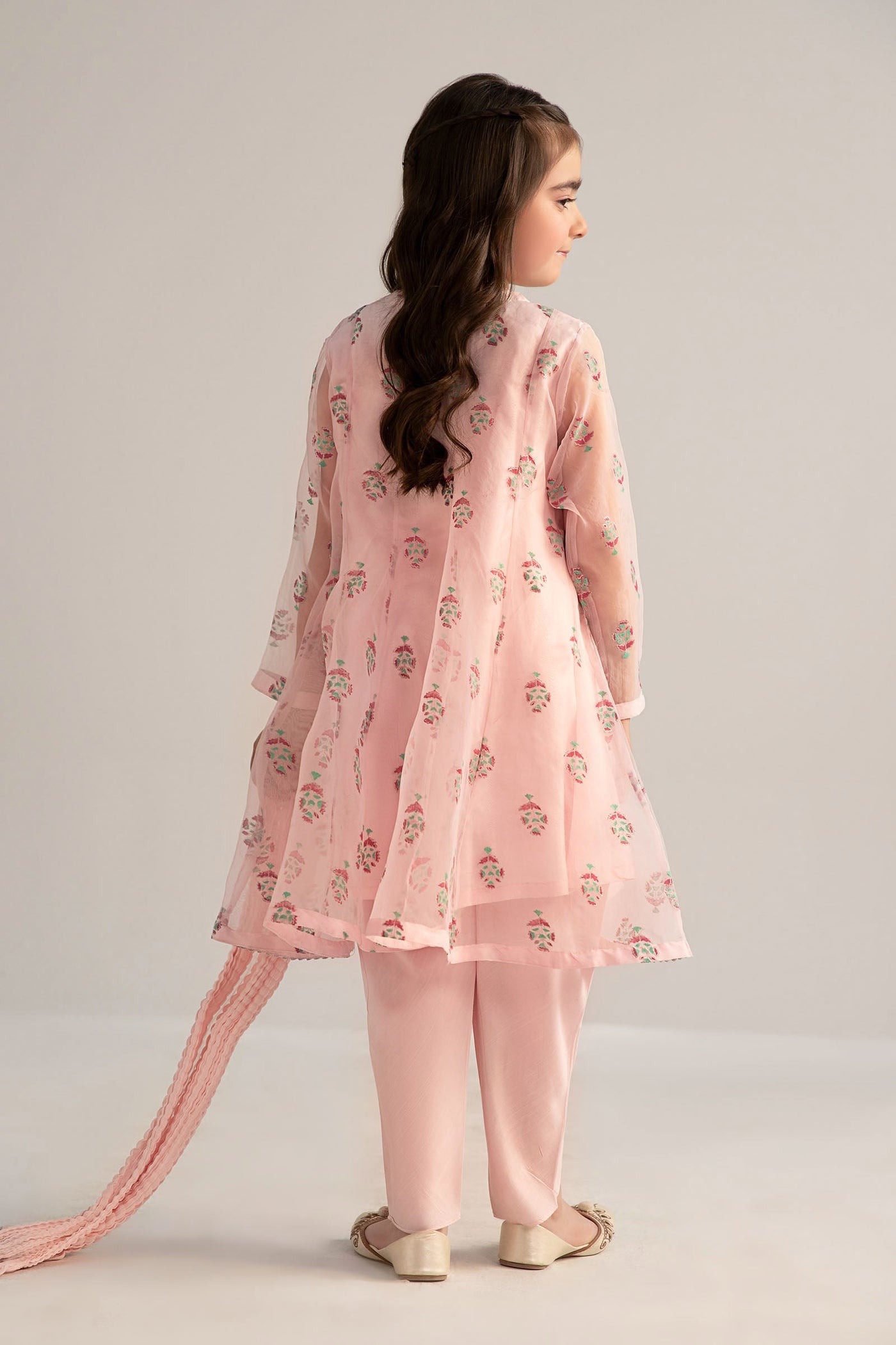 3 Piece Printed Poly Organza Suit | MKS-EF25-15