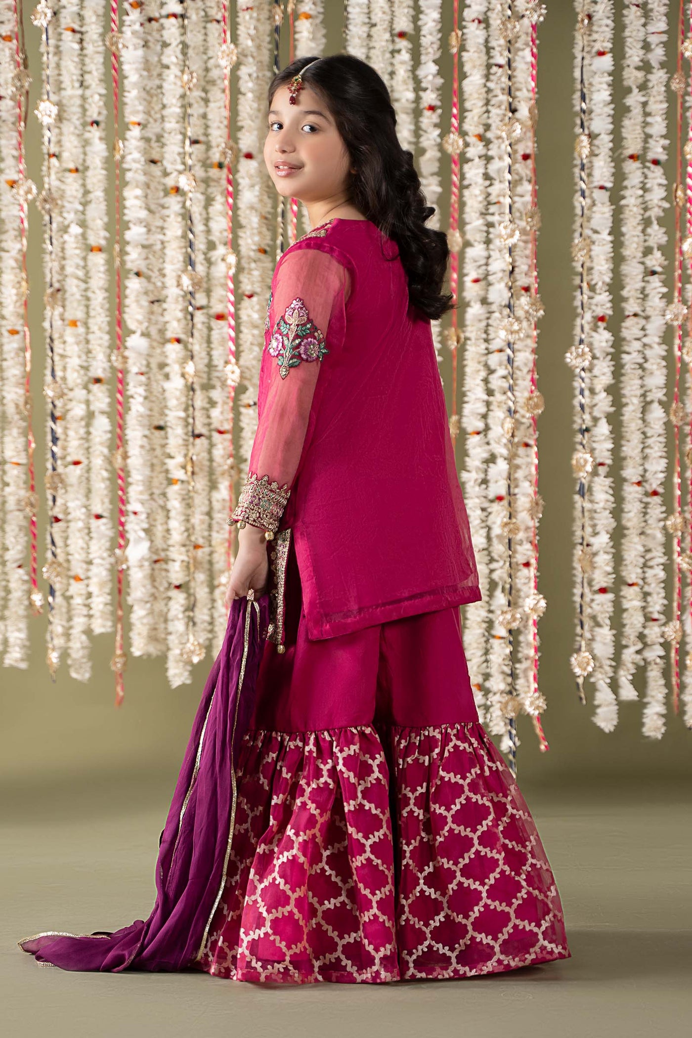 3 Piece Embroidered Organza Suit | MKS-EF25-16