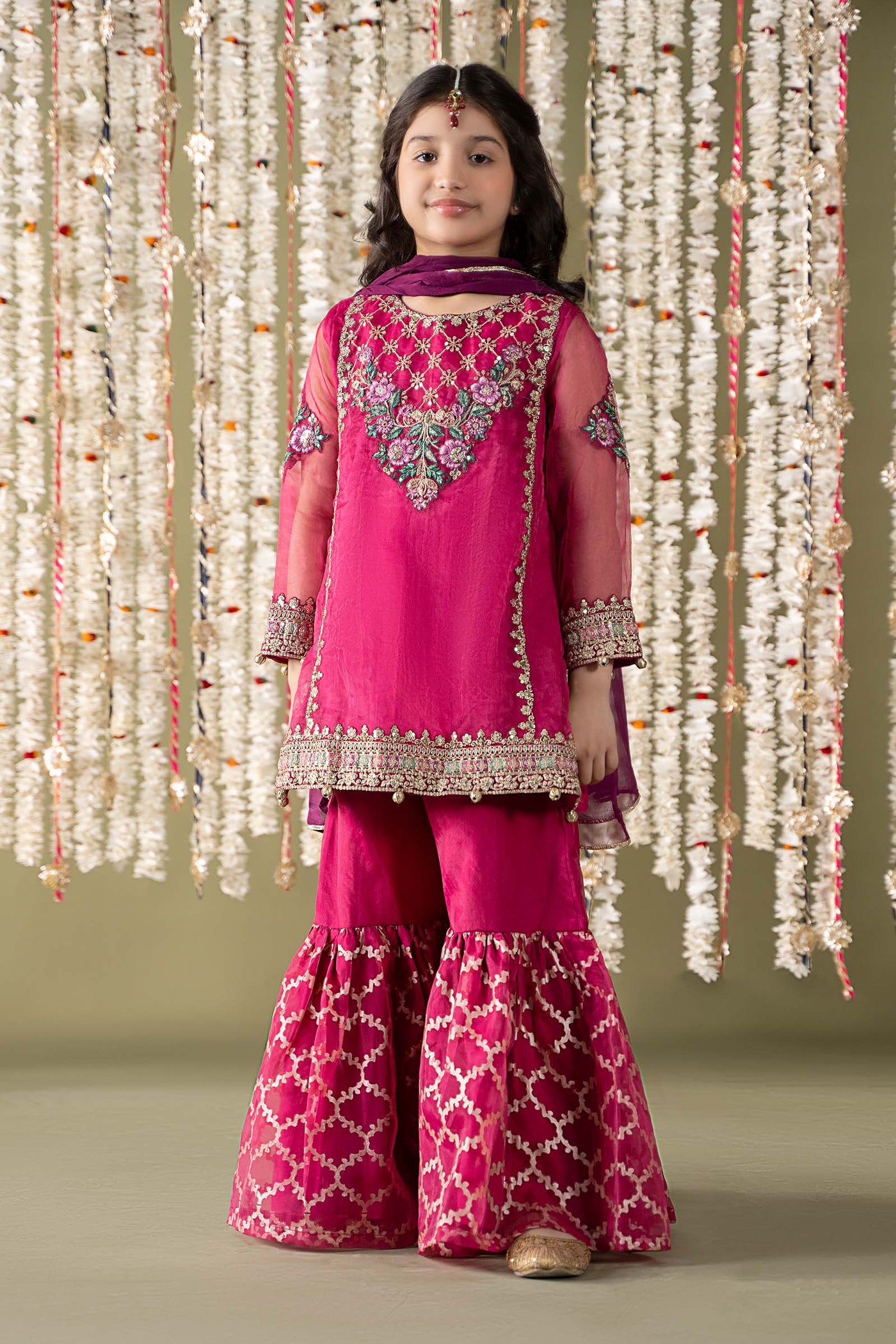 3 Piece Embroidered Organza Suit | MKS-EF25-16